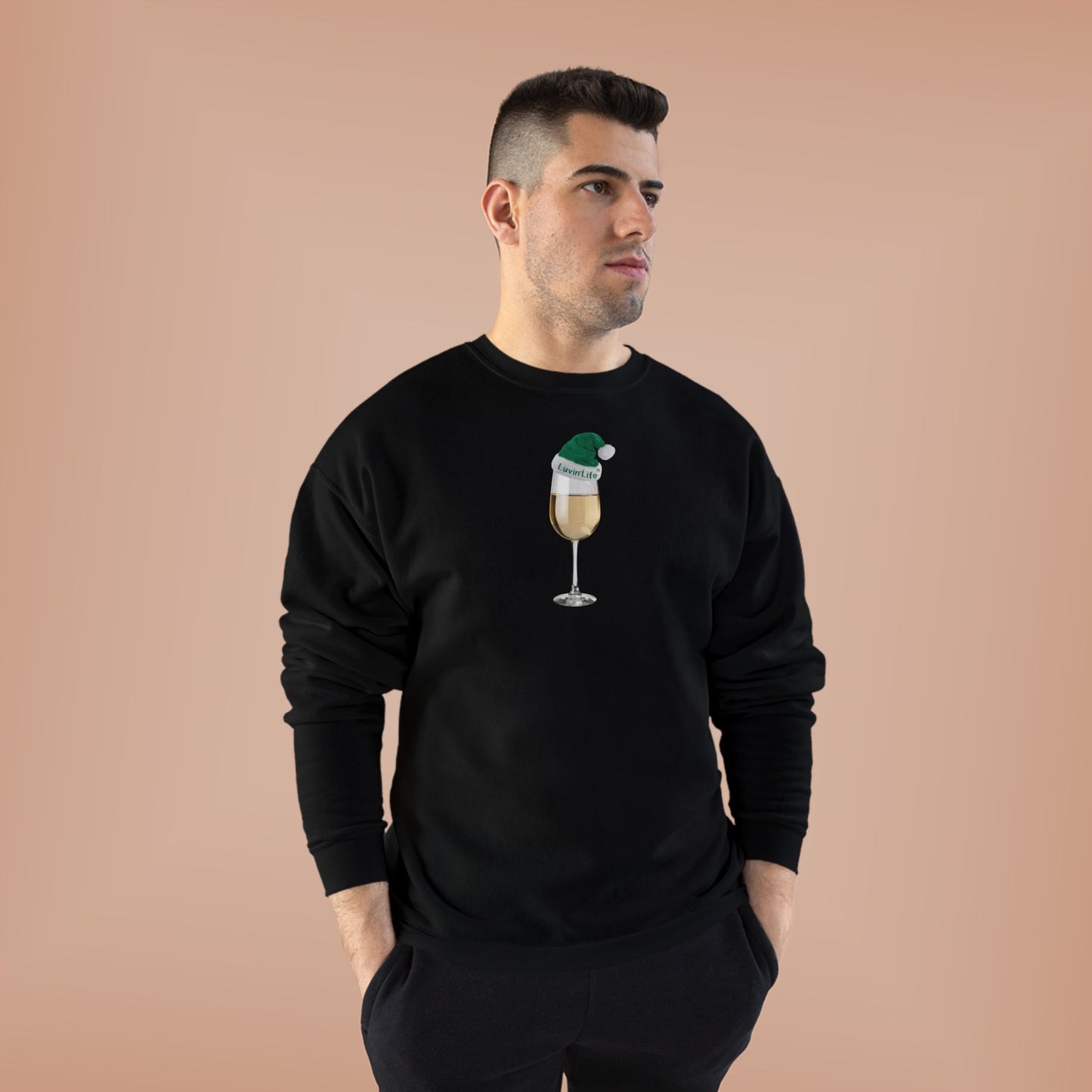 WHITE WINE SANTA HAT - Unisex Crewneck Sweatshirt (+4XL)