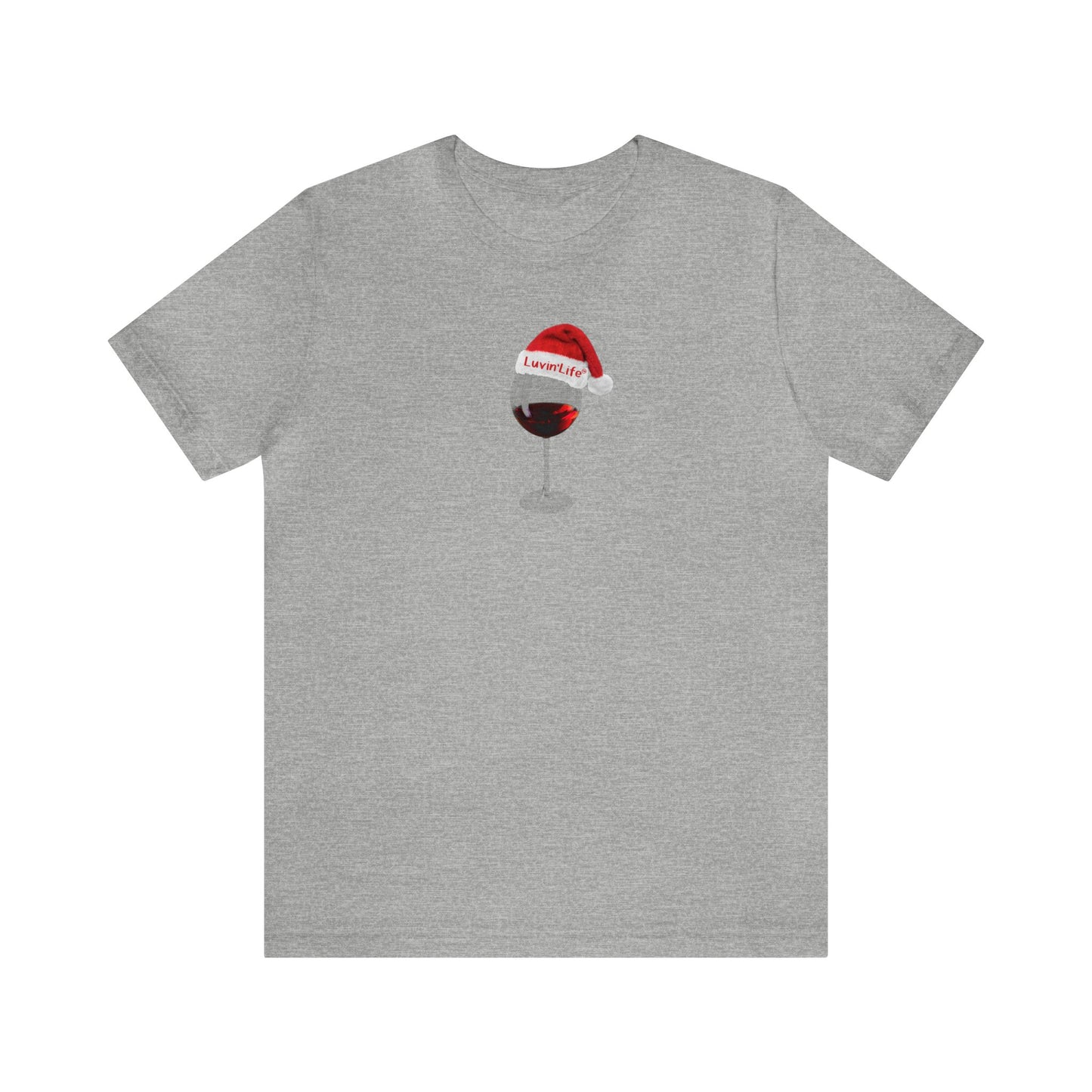 RED WINE SANTA HAT - Bella+Canvas - Unisex Jersey Short Sleeve Tee (+3XL)