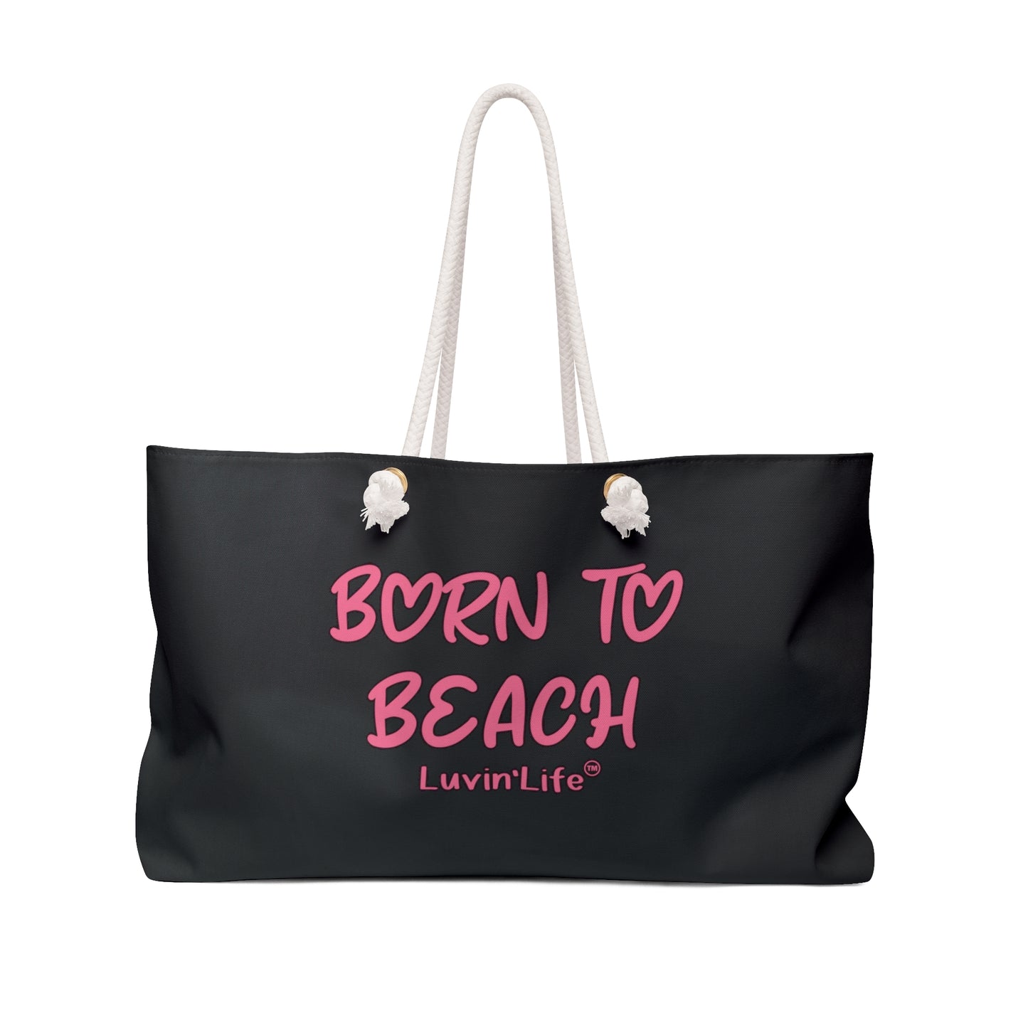 BORN TO BEACH - Weekender Bag (black/pink)