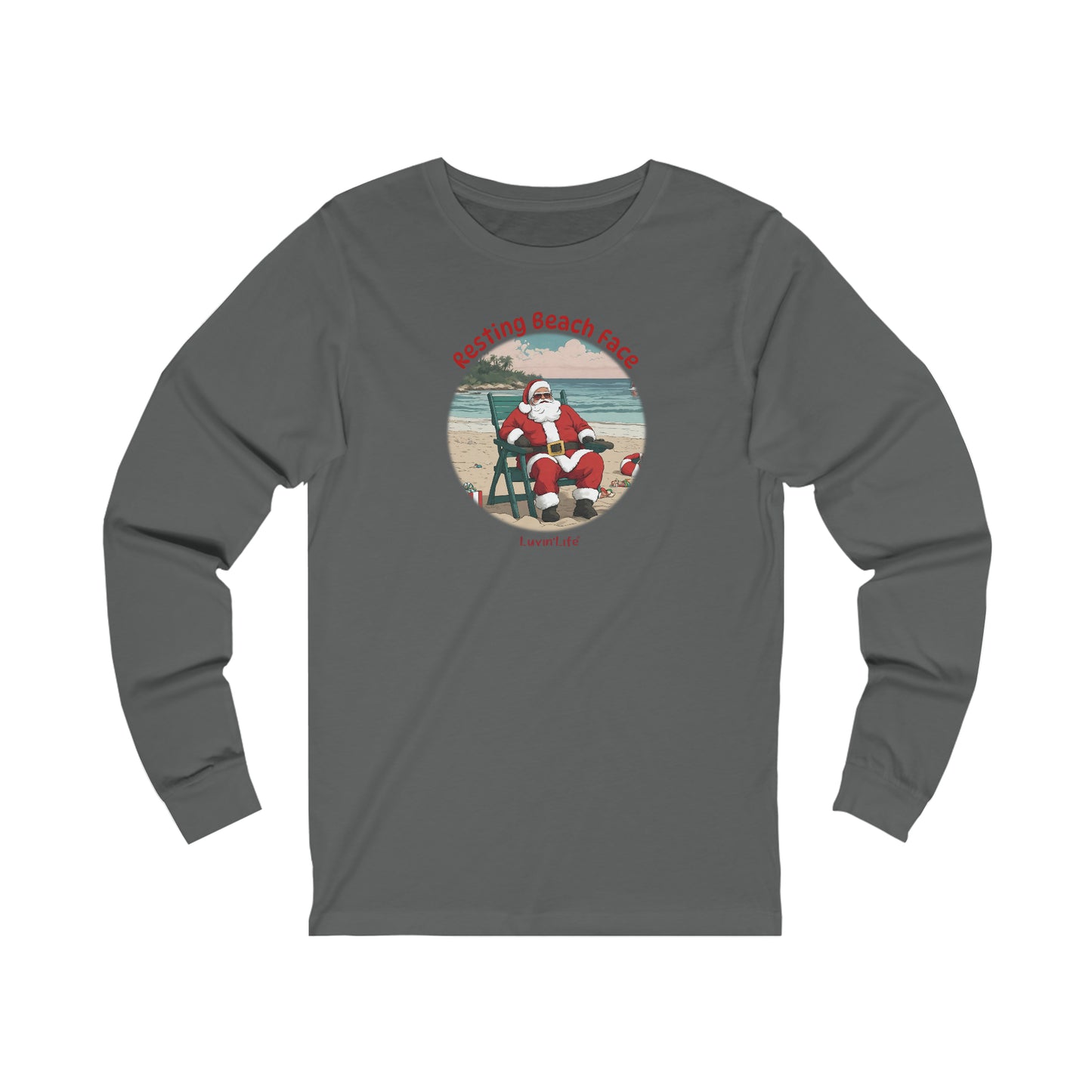 RESTING BEACH FACE - SANTA - Unisex Jersey Long Sleeve Tee