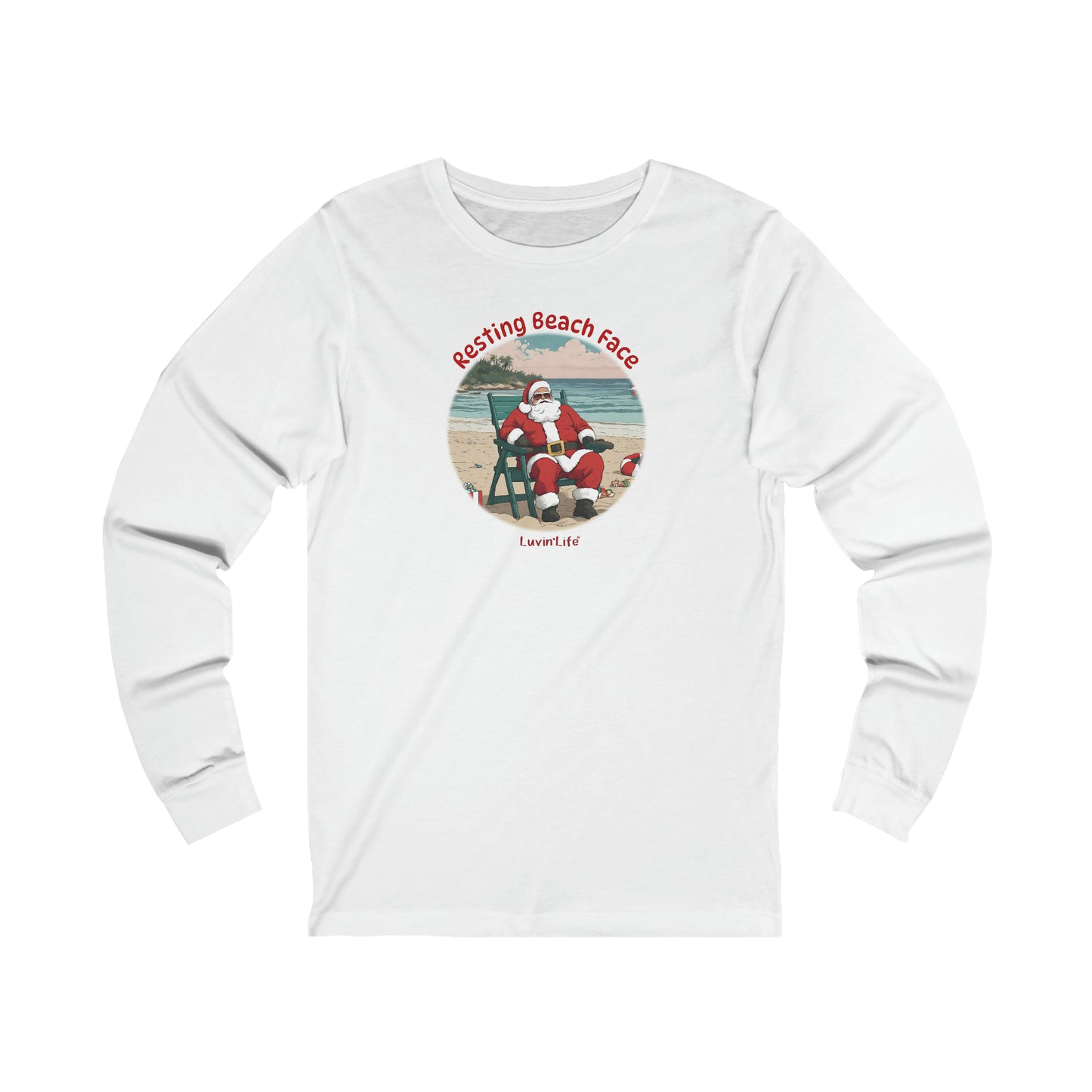 RESTING BEACH FACE - SANTA - Unisex Jersey Long Sleeve Tee