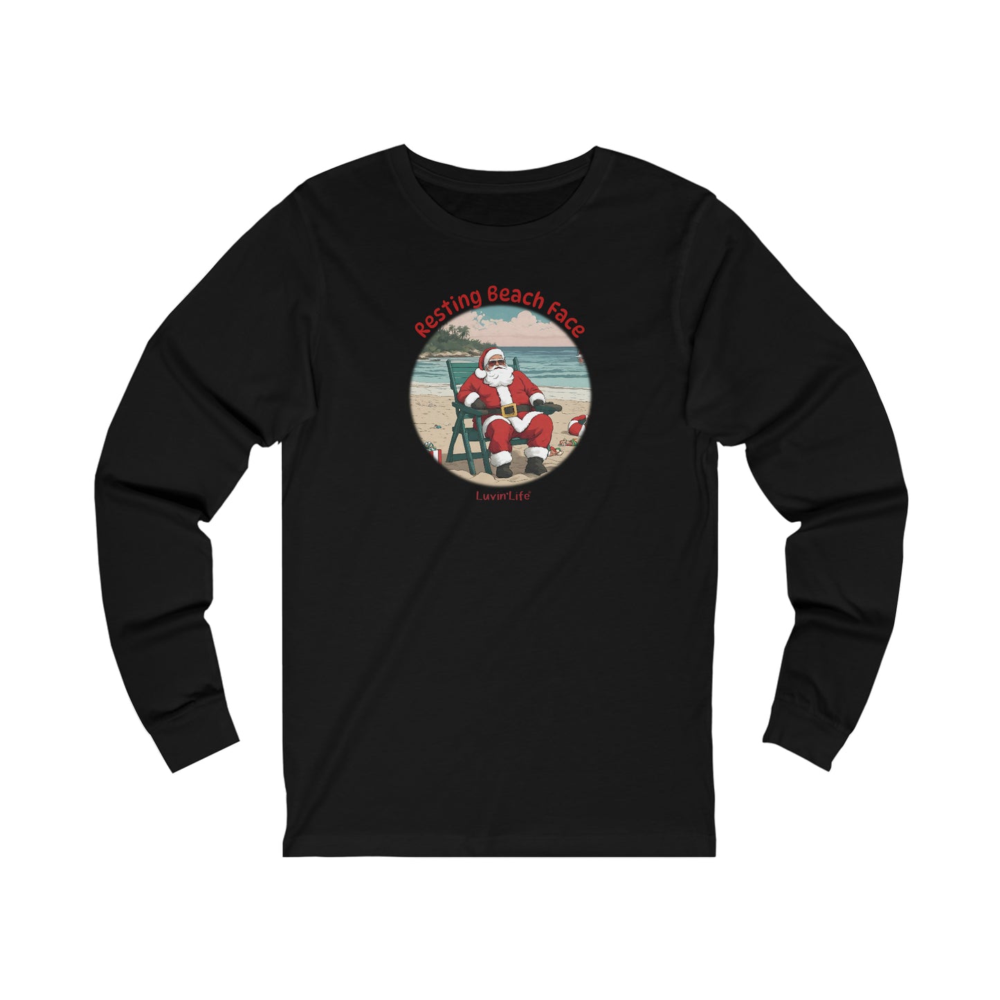 RESTING BEACH FACE - SANTA - Unisex Jersey Long Sleeve Tee