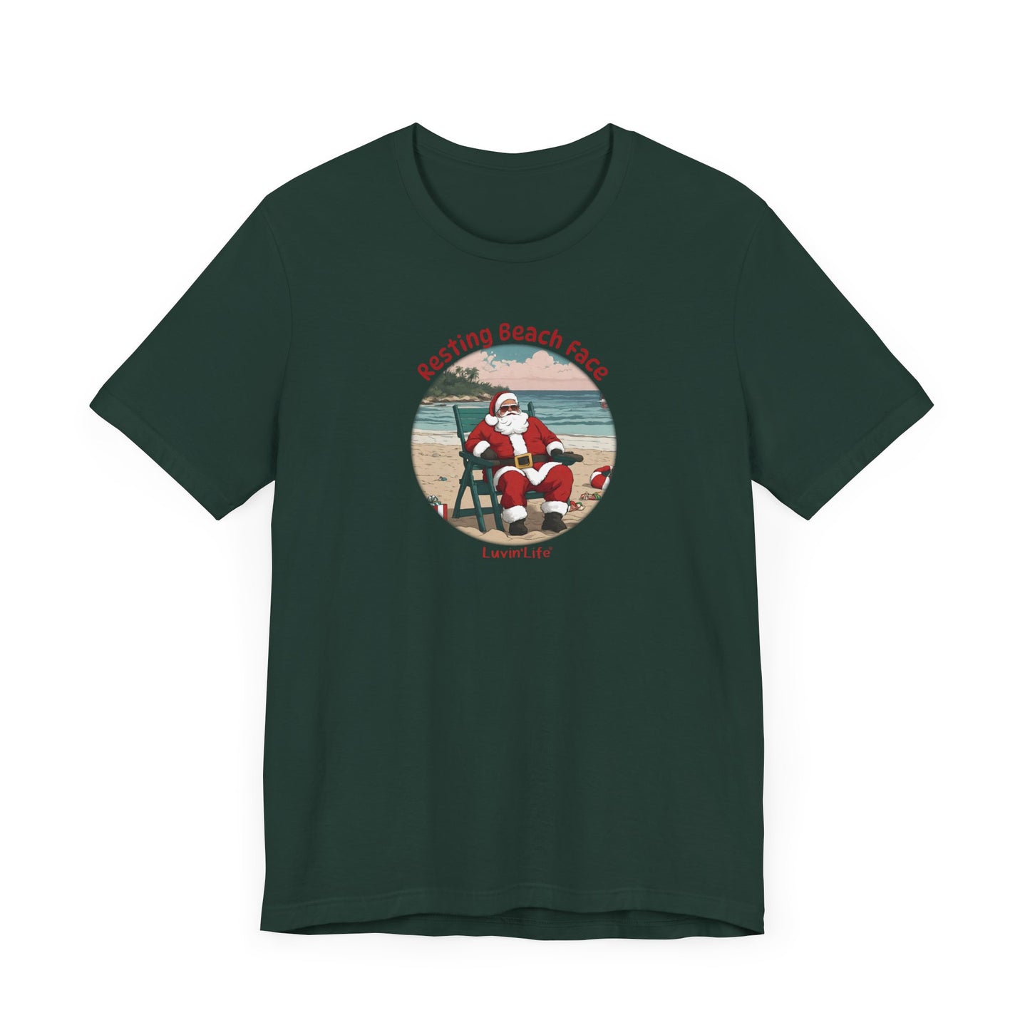 RESTING BEACH FACE - SANTA - Bella+Canvas Unisex Short Sleeve Tee (+5XL)