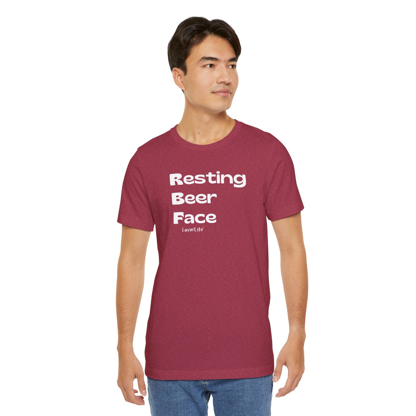 RESTING BEER FACE - Bella+Canvas Unisex Jersey Short Sleeve Tee (+5xl)