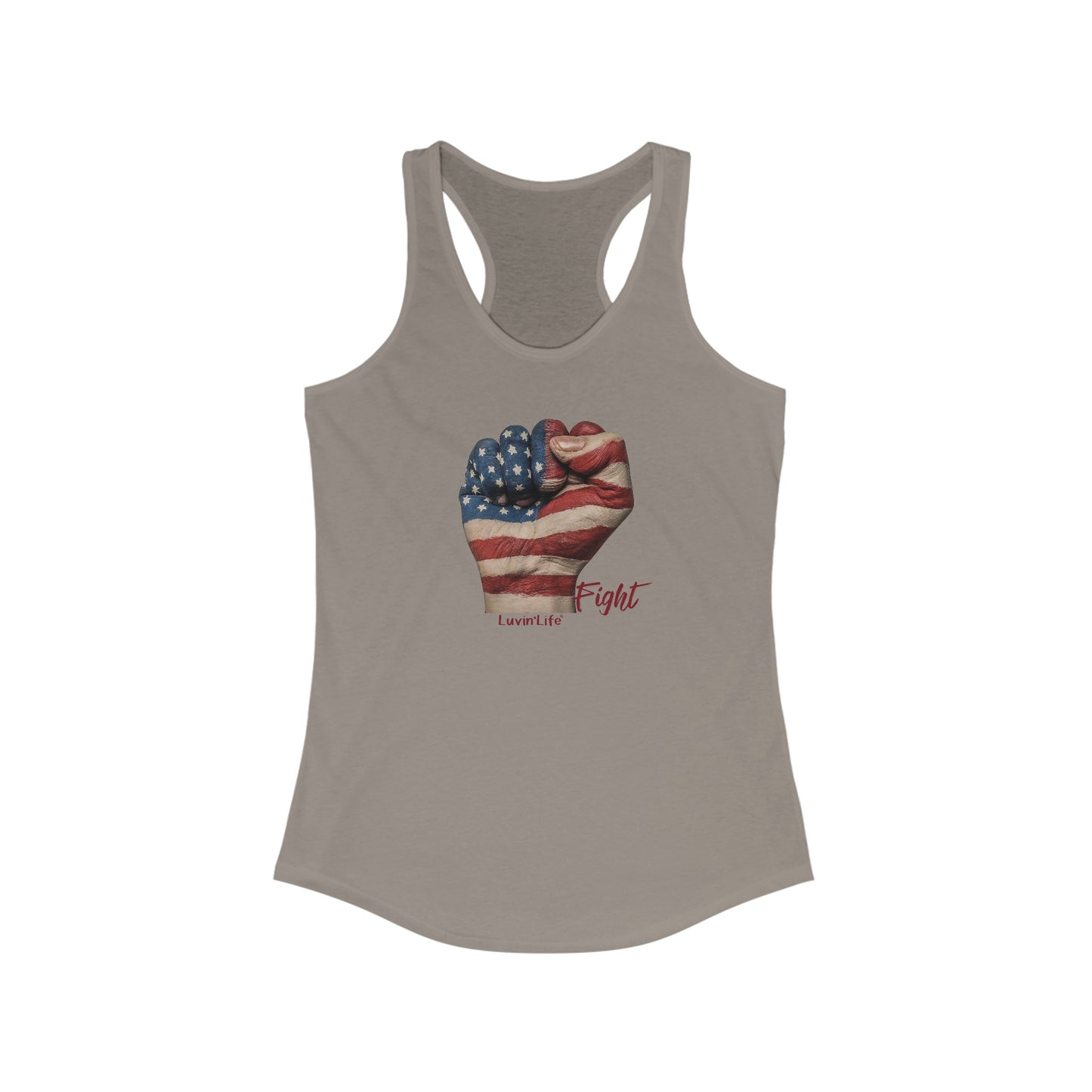 US FLAG PAINTED FIST - Women's Ideal Racerback Tank (2XL)