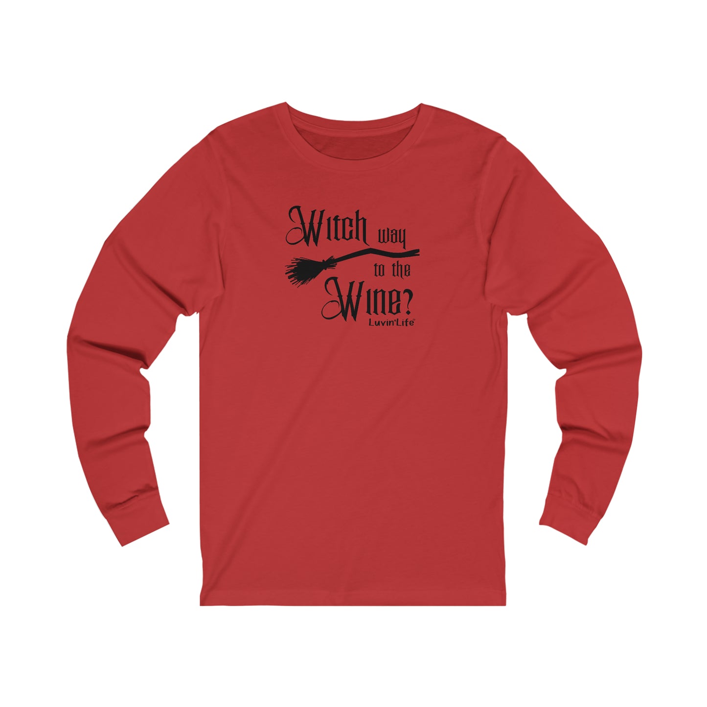 WITCH WAY TO THE WINE - Bella+Canvas Unisex Jersey Long Sleeve Tee