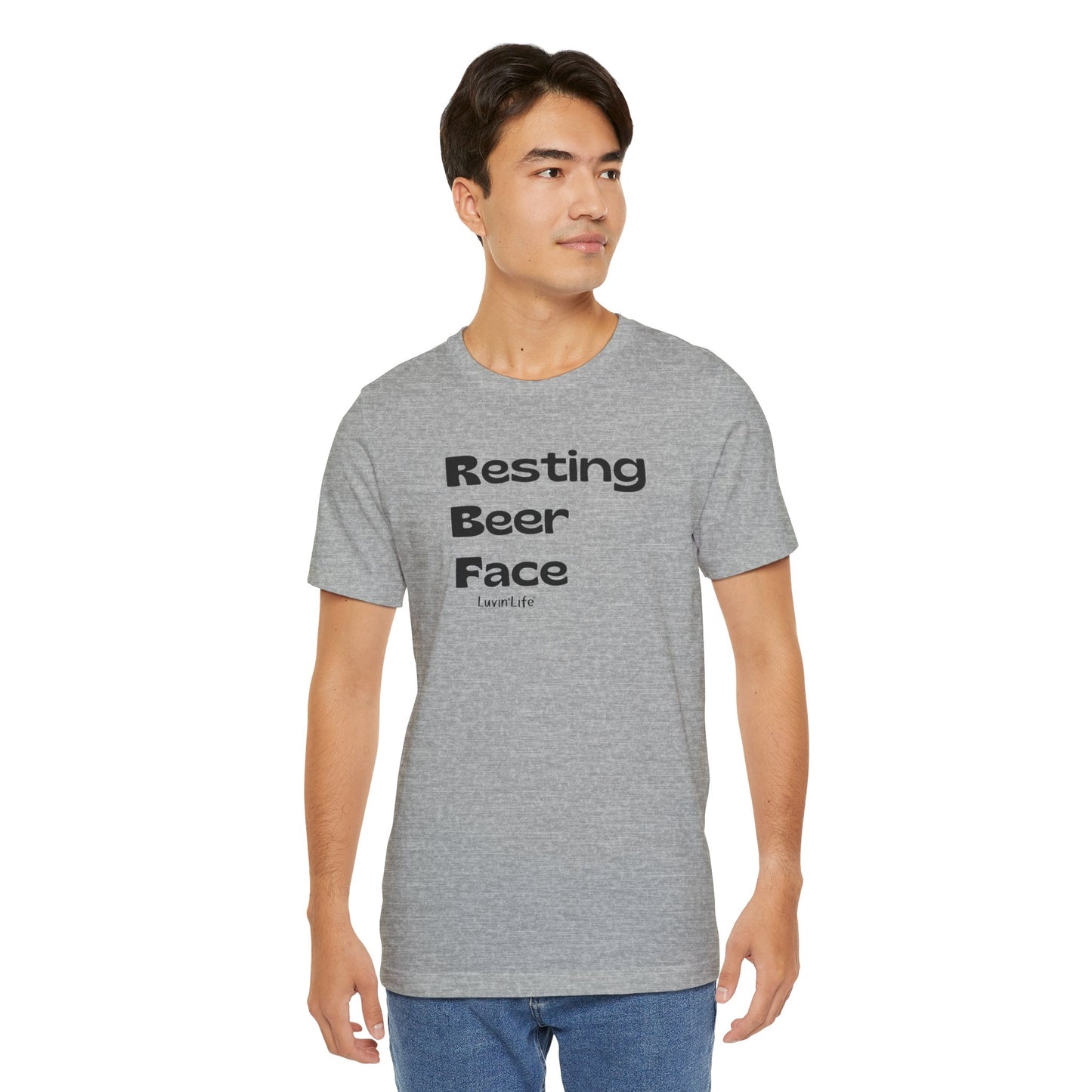 RESTING BEER FACE - Bella+Canvas Unisex Jersey Short Sleeve Tee (+5xl)