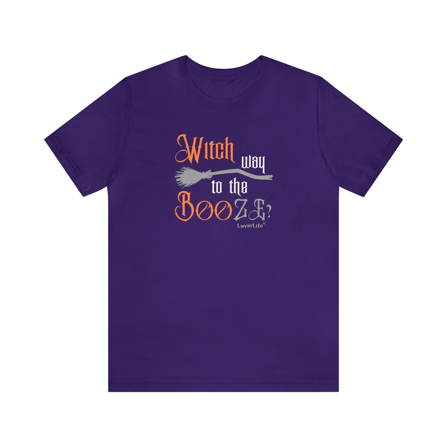 WITCH WAY TO THE BOOZE - Bella+Canvas Unisex Jersey Short Sleeve Tee (+3XL)