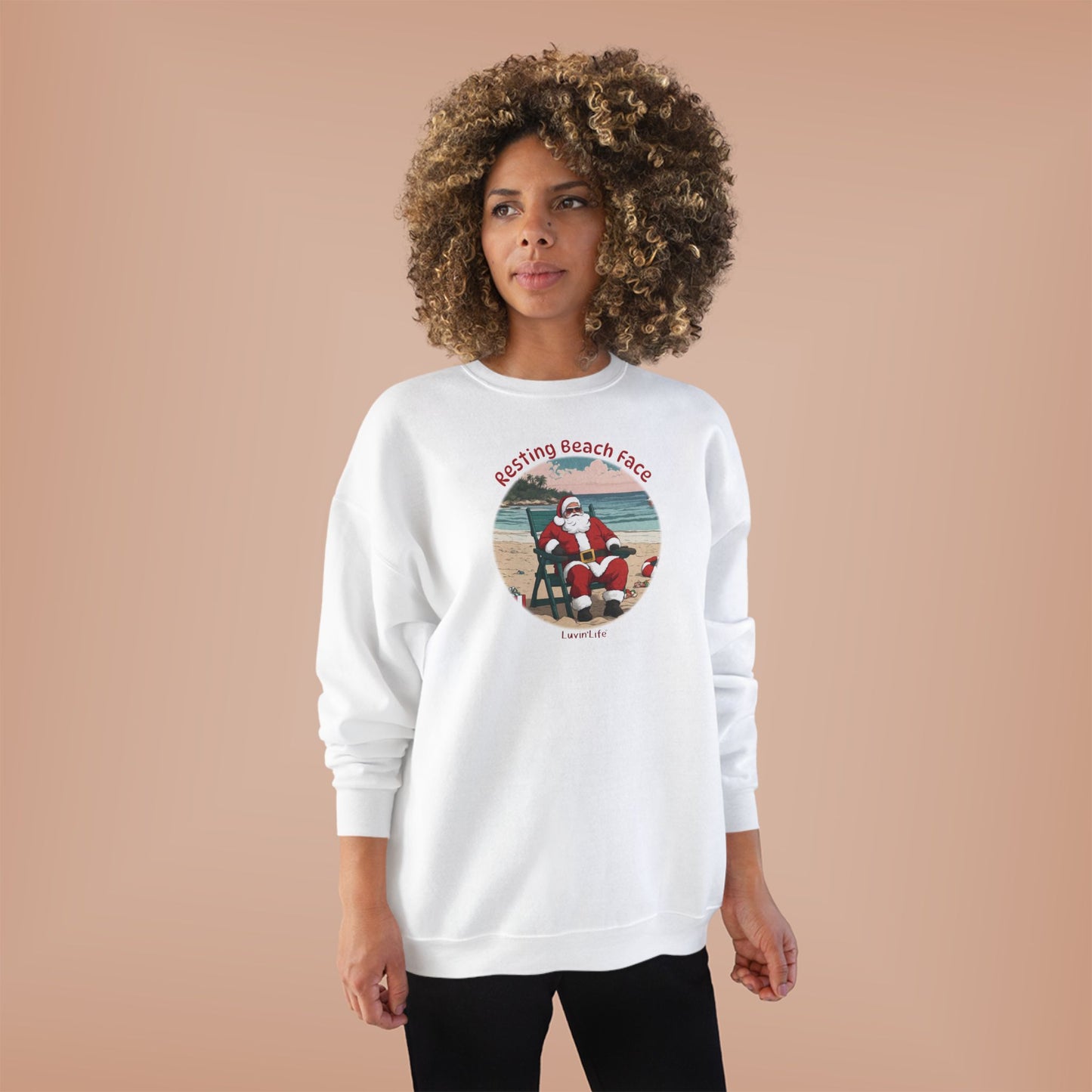 RESTING BEACH FACE - SANTA -Unisex Crewneck Sweatshirt (+4XL)