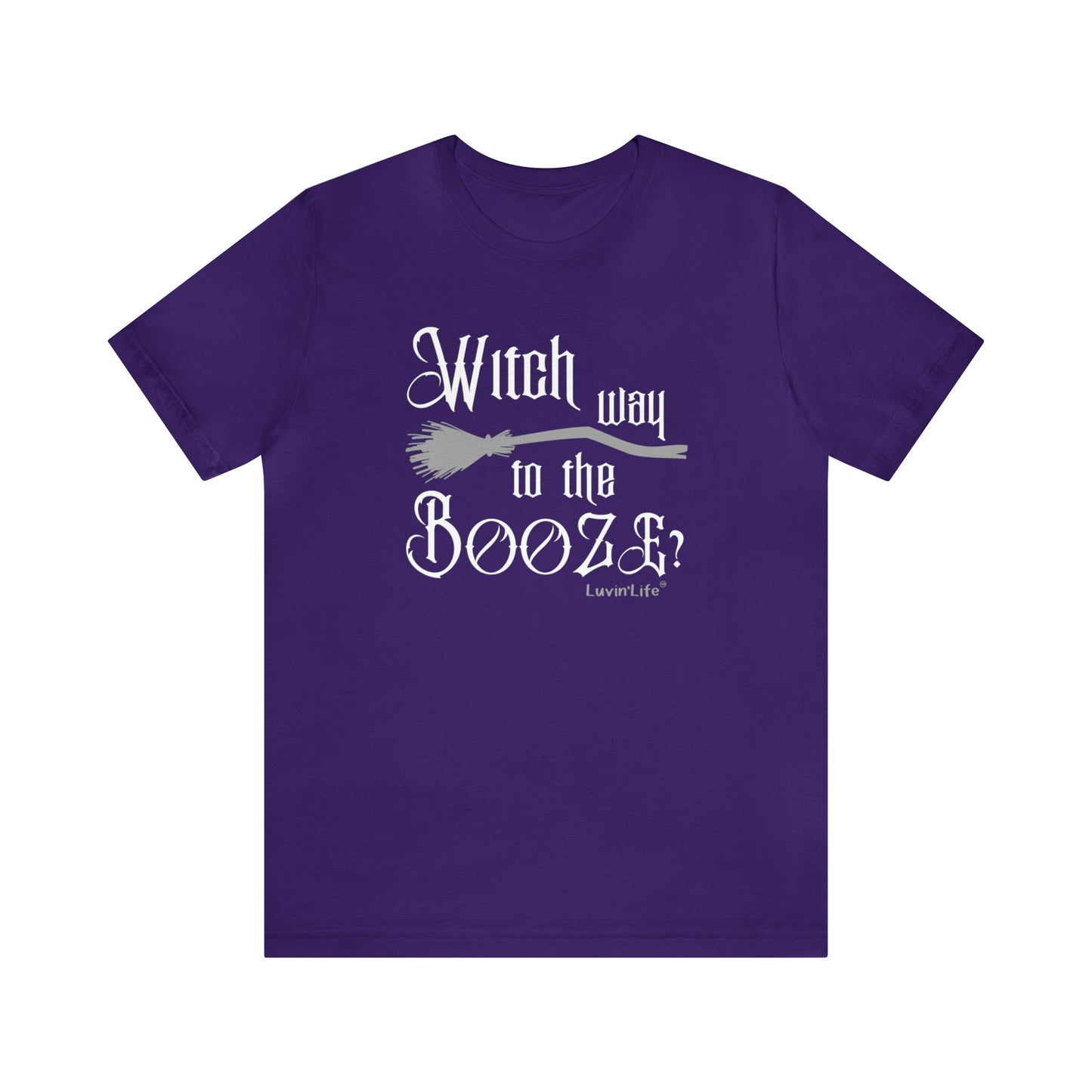 WITCH WAY TO THE BOOZE - Bella+Canvas Unisex Jersey Short Sleeve Tee (+3XL)