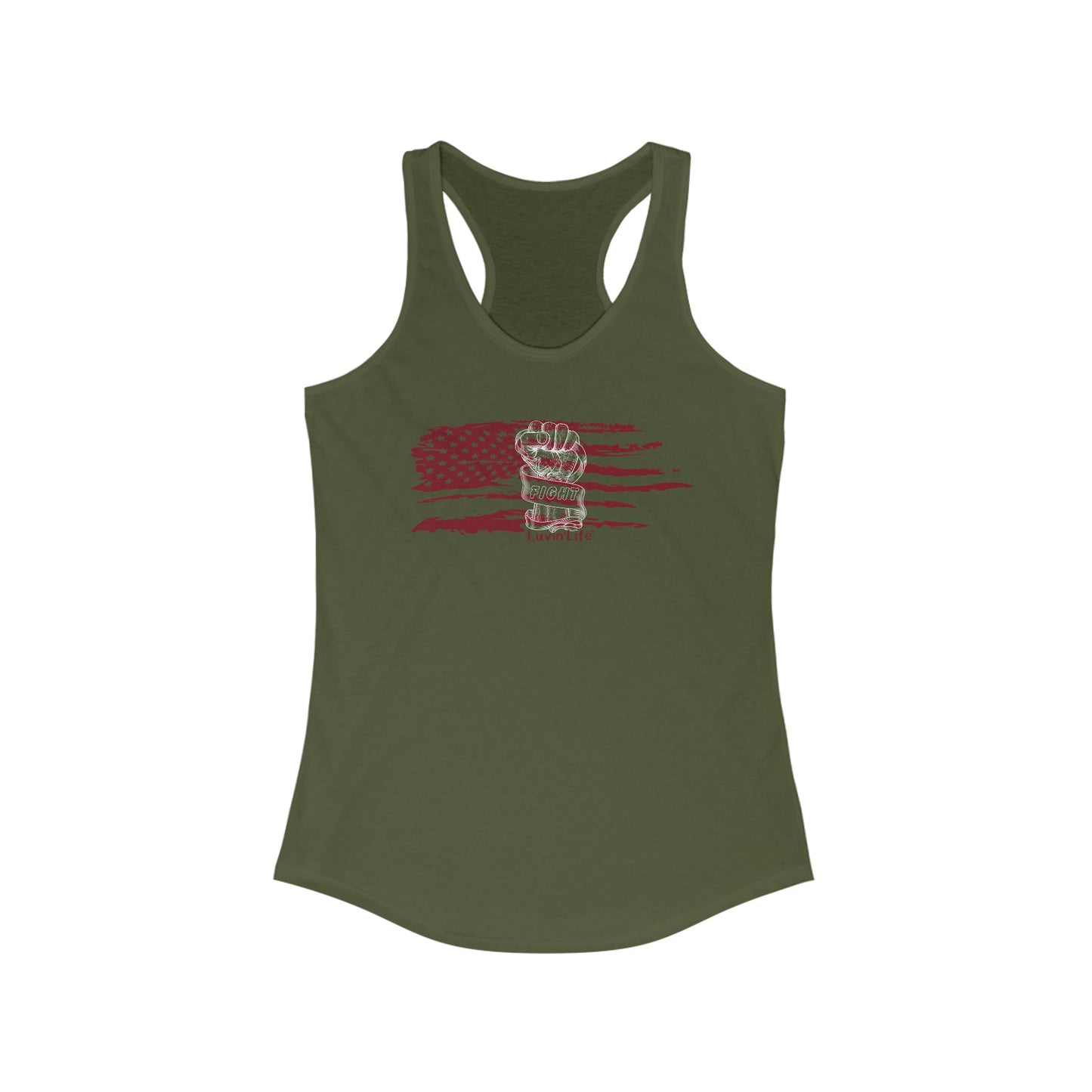 RED FLAG & FIST - Women's Ideal Racerback Tank