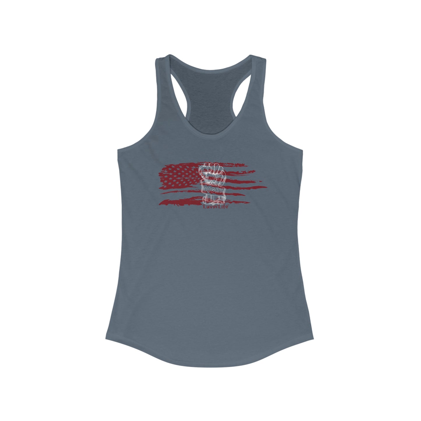 RED FLAG & FIST - Women's Ideal Racerback Tank