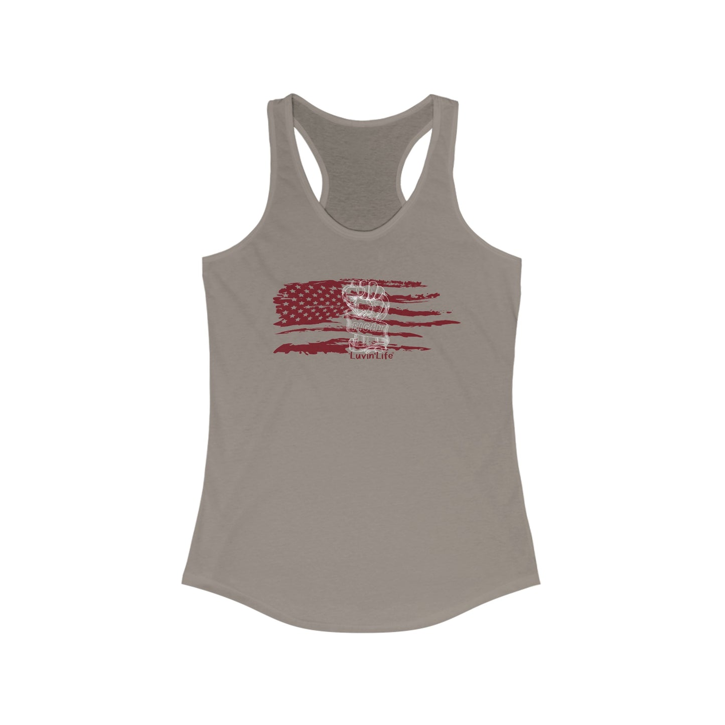 RED FLAG & FIST - Women's Ideal Racerback Tank