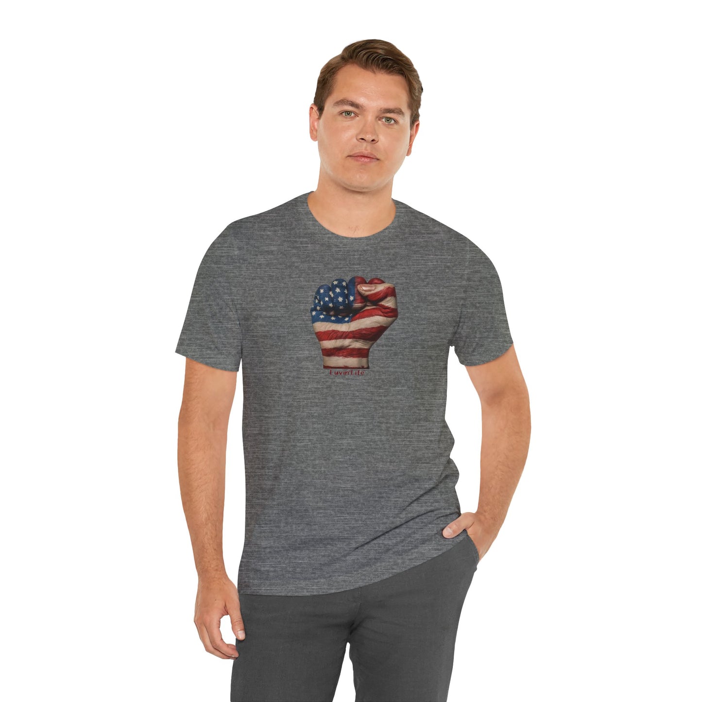 FIST AMERICAN FLAG - Unisex Jersey Short Sleeve Tee (5XL)