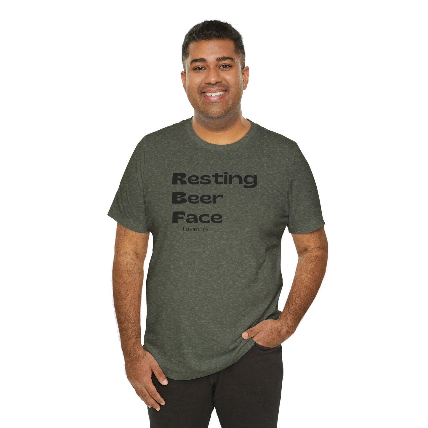 RESTING BEER FACE - Bella+Canvas Unisex Jersey Short Sleeve Tee (+5xl)