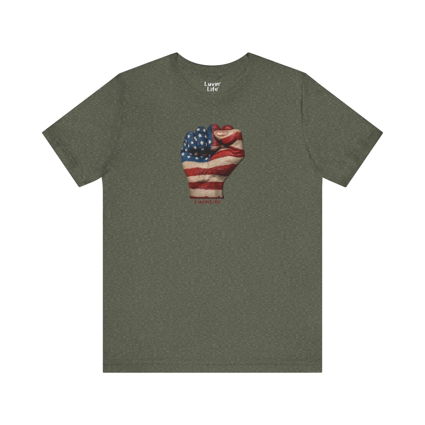 FIST AMERICAN FLAG - Unisex Jersey Short Sleeve Tee (5XL)