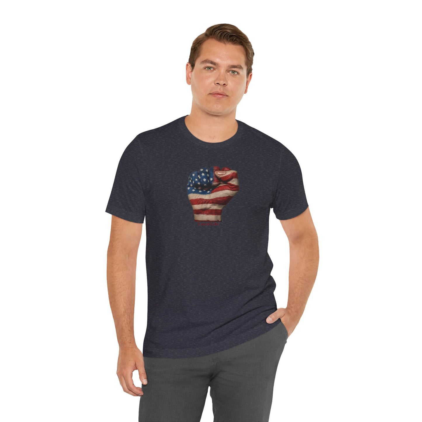 FIST AMERICAN FLAG - Unisex Jersey Short Sleeve Tee (5XL)