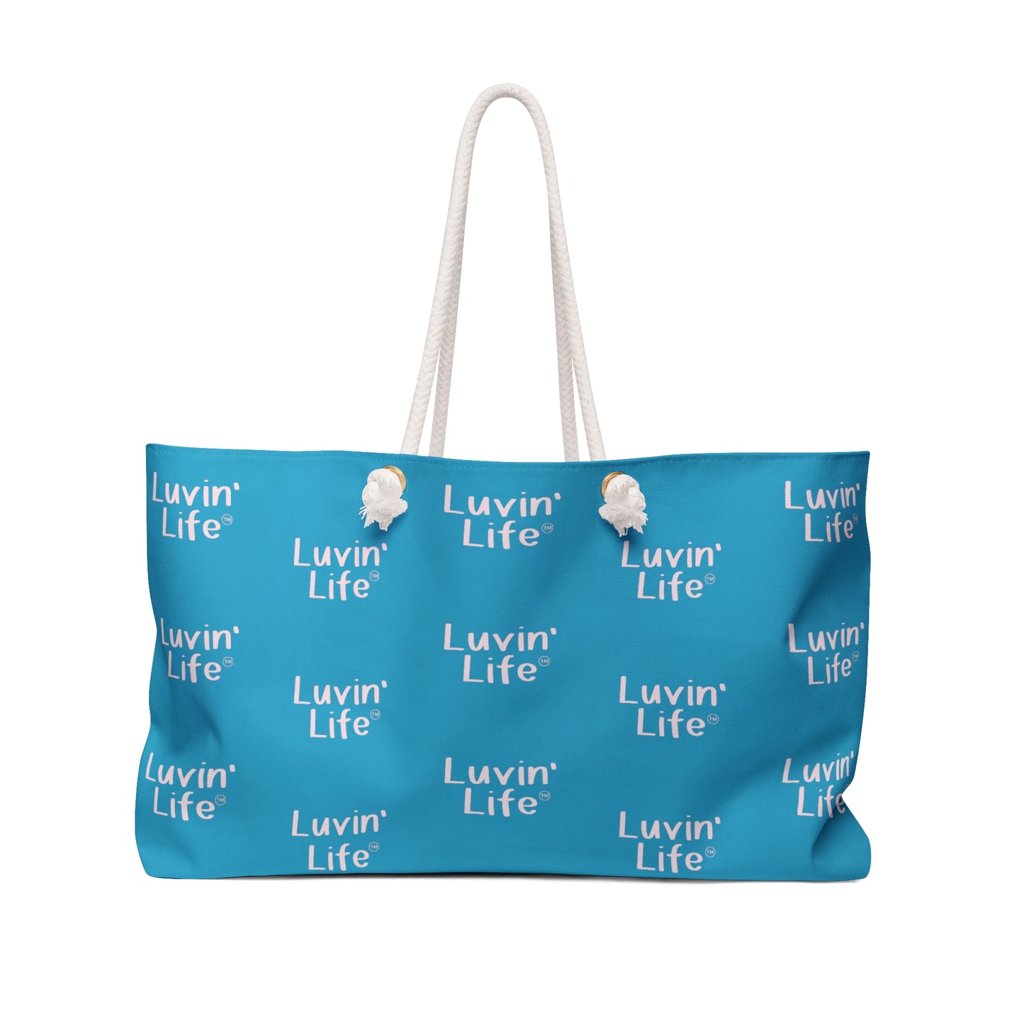 Luvin'Life PINK on TEAL - Beach/Weekender Tote Bag