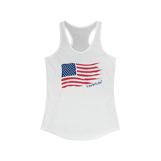 FLAG TATTERED - Next Level - Women's Ideal Racerback Tank