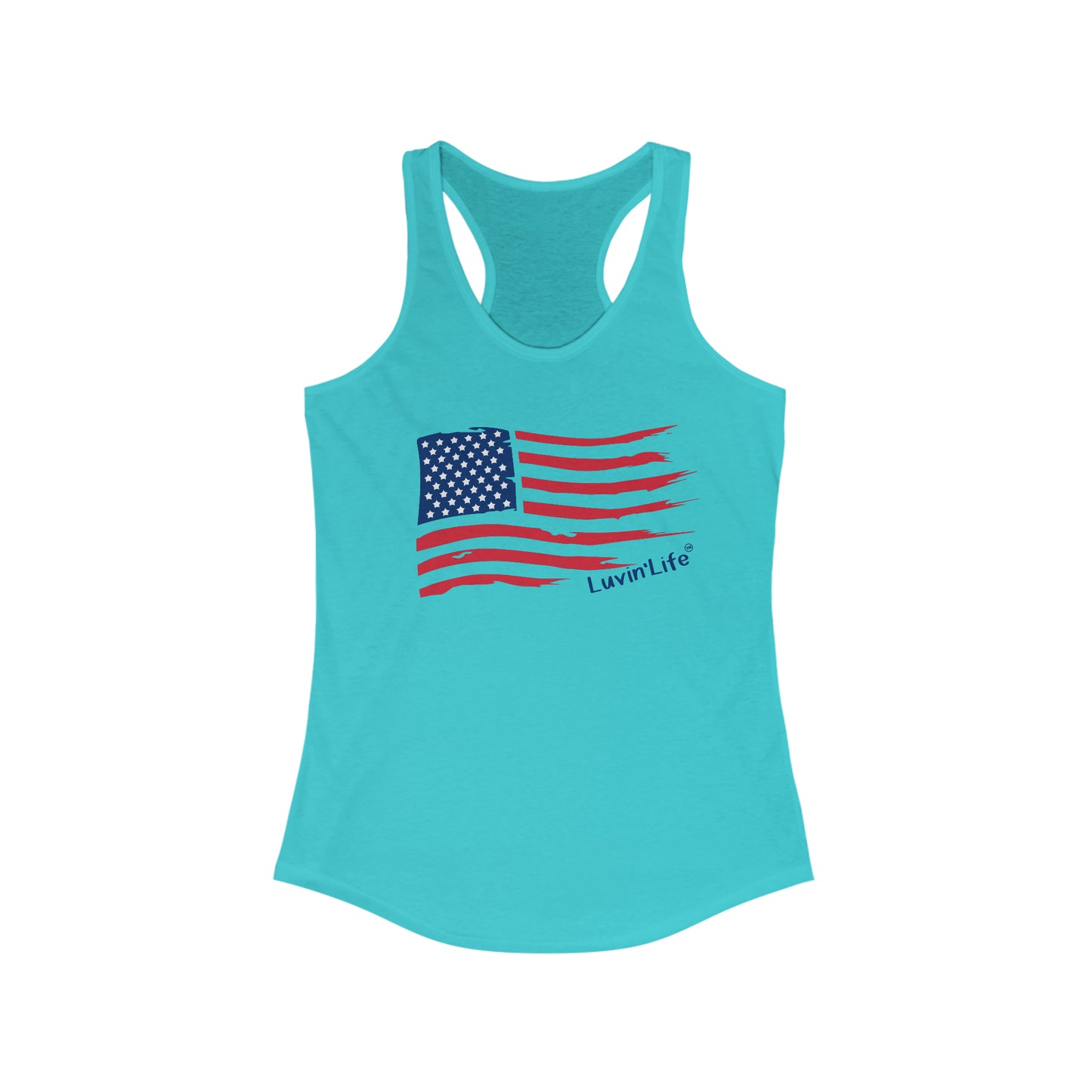 FLAG TATTERED - Next Level - Women's Ideal Racerback Tank