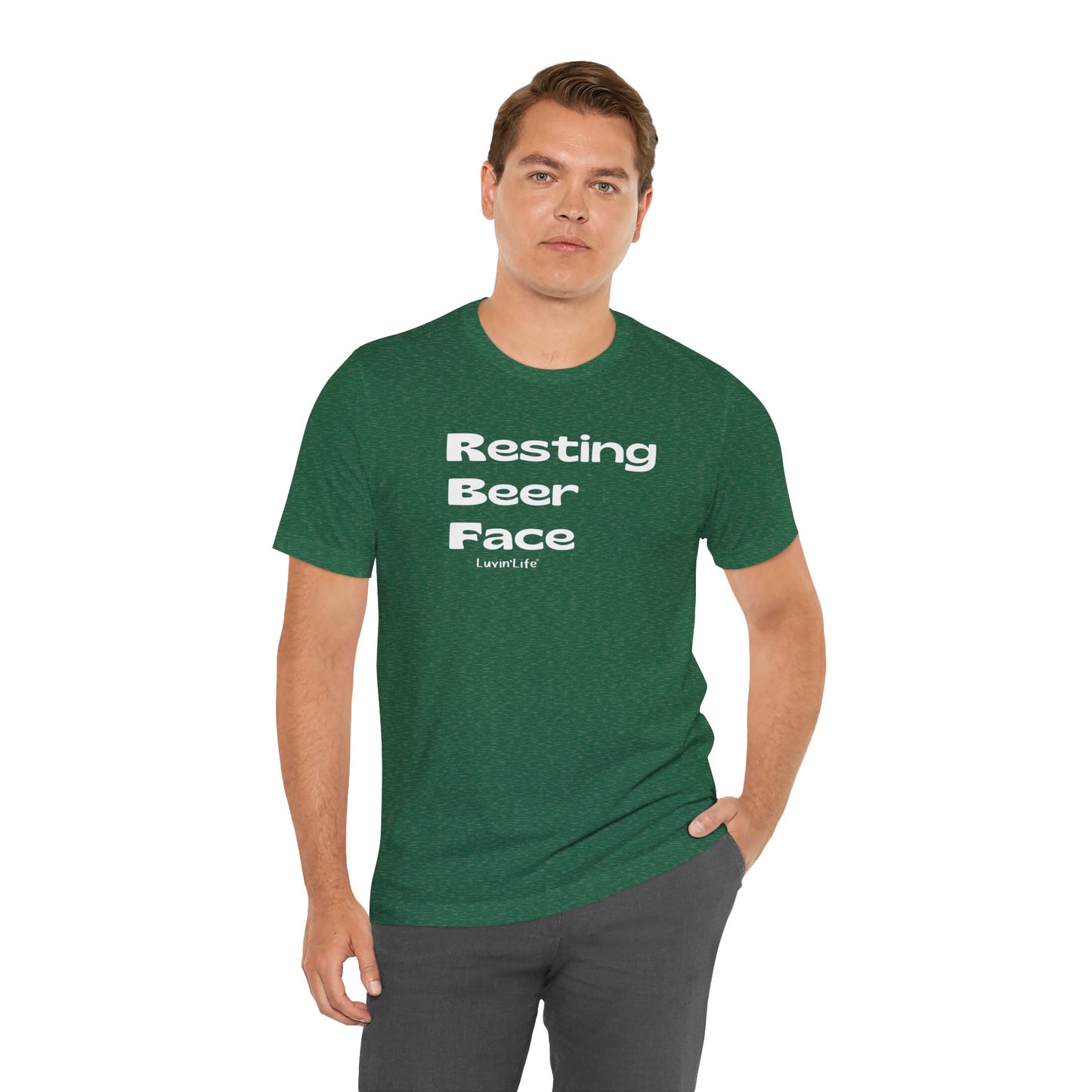 RESTING BEER FACE - Bella+Canvas Unisex Jersey Short Sleeve Tee (+5xl)