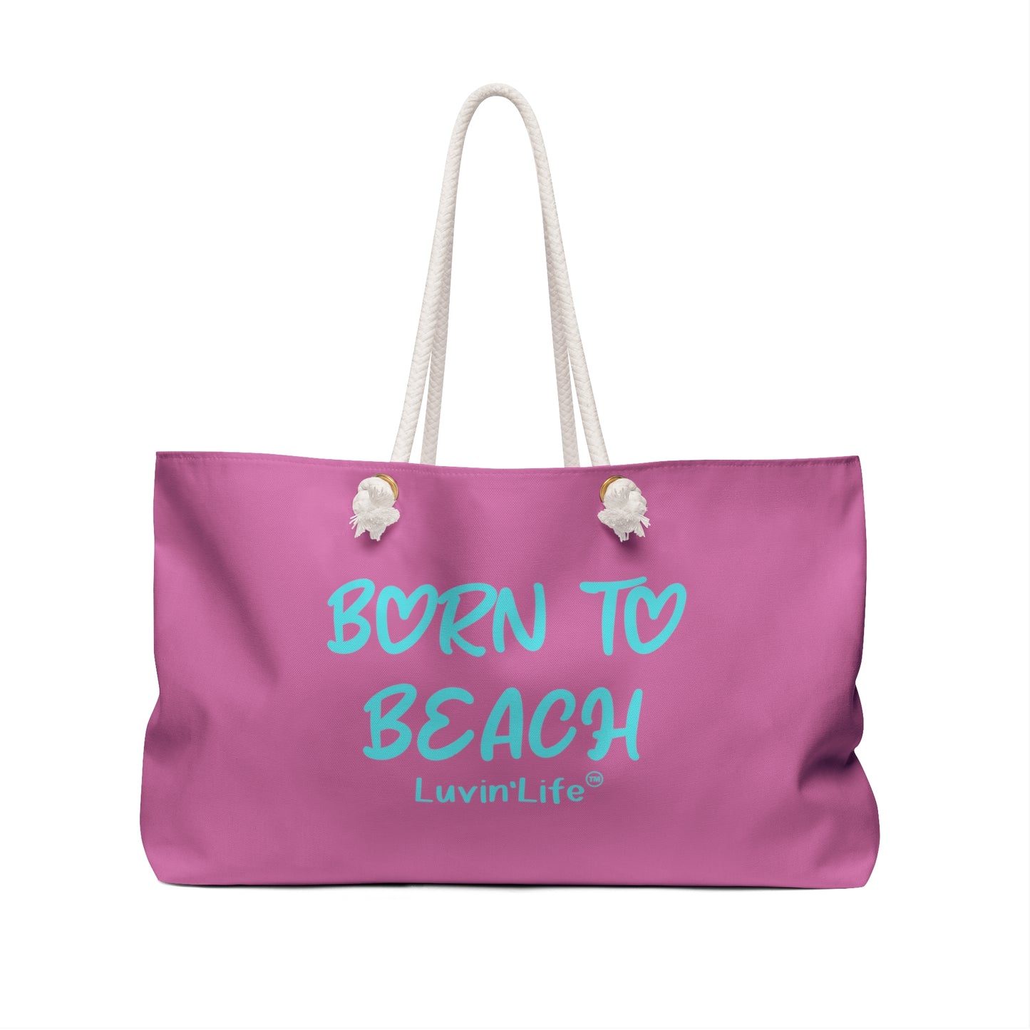 BORN TO BEACH - Weekender Bag (pink/teal)