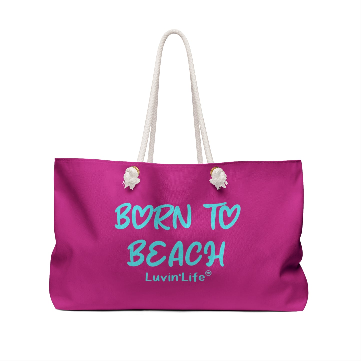 BORN TO BEACH - Weekender Bag (fuchsia/teal)