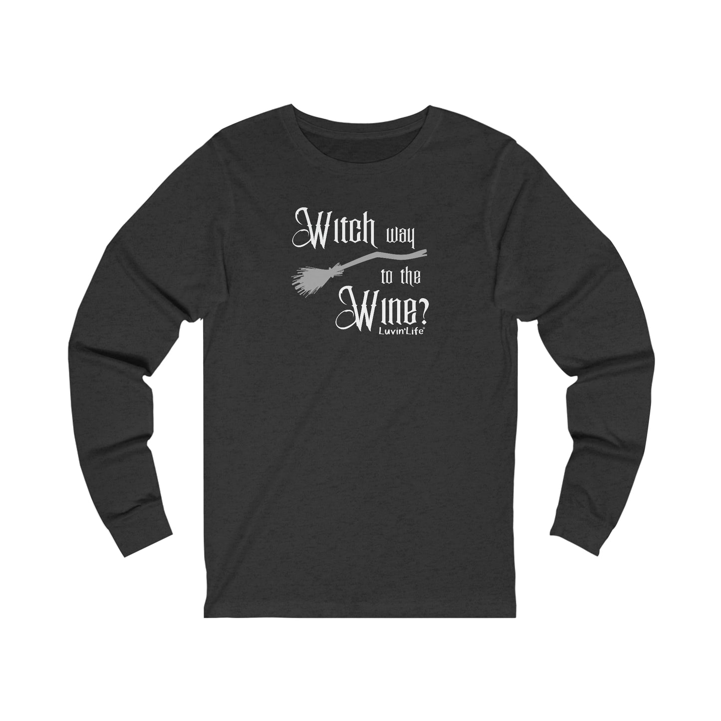 WITCH WAY TO THE WINE - Bella+Canvas Unisex Jersey Long Sleeve Tee