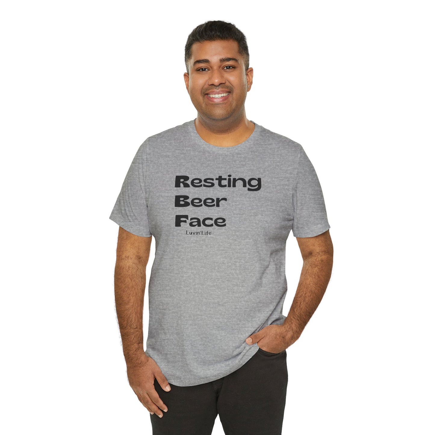 RESTING BEER FACE - Bella+Canvas Unisex Jersey Short Sleeve Tee (+5xl)