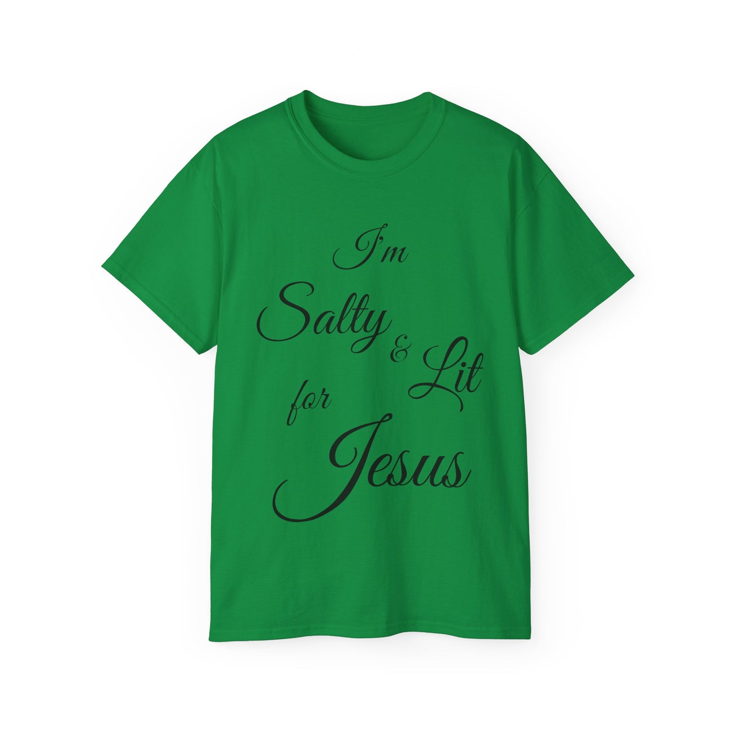 I'M SALTY & LIT FOR JESUS - PINK FONT - Unisex Ultra Cotton Tee