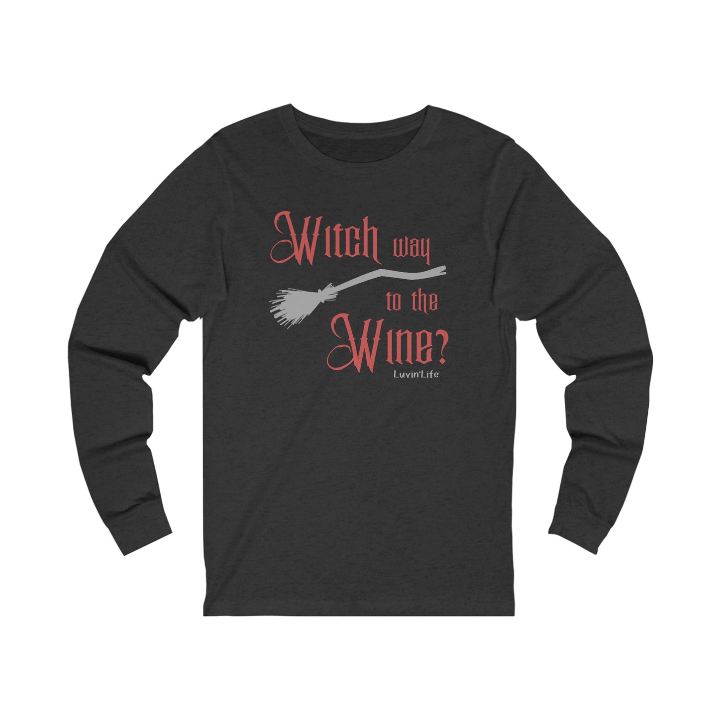 WITCH WAY TO THE WINE - Bella+Canvas Unisex Jersey Long Sleeve Tee (+3XL)