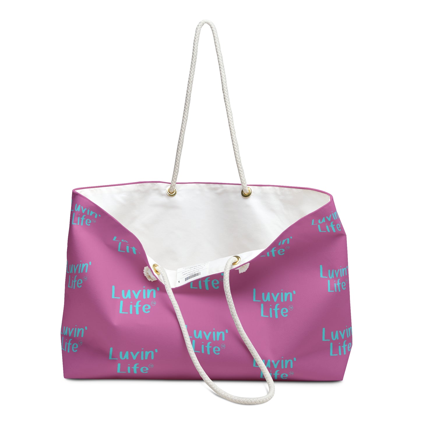 Luvin'Life TEAL on FUSIA - Beach/Weekender Tote Bag