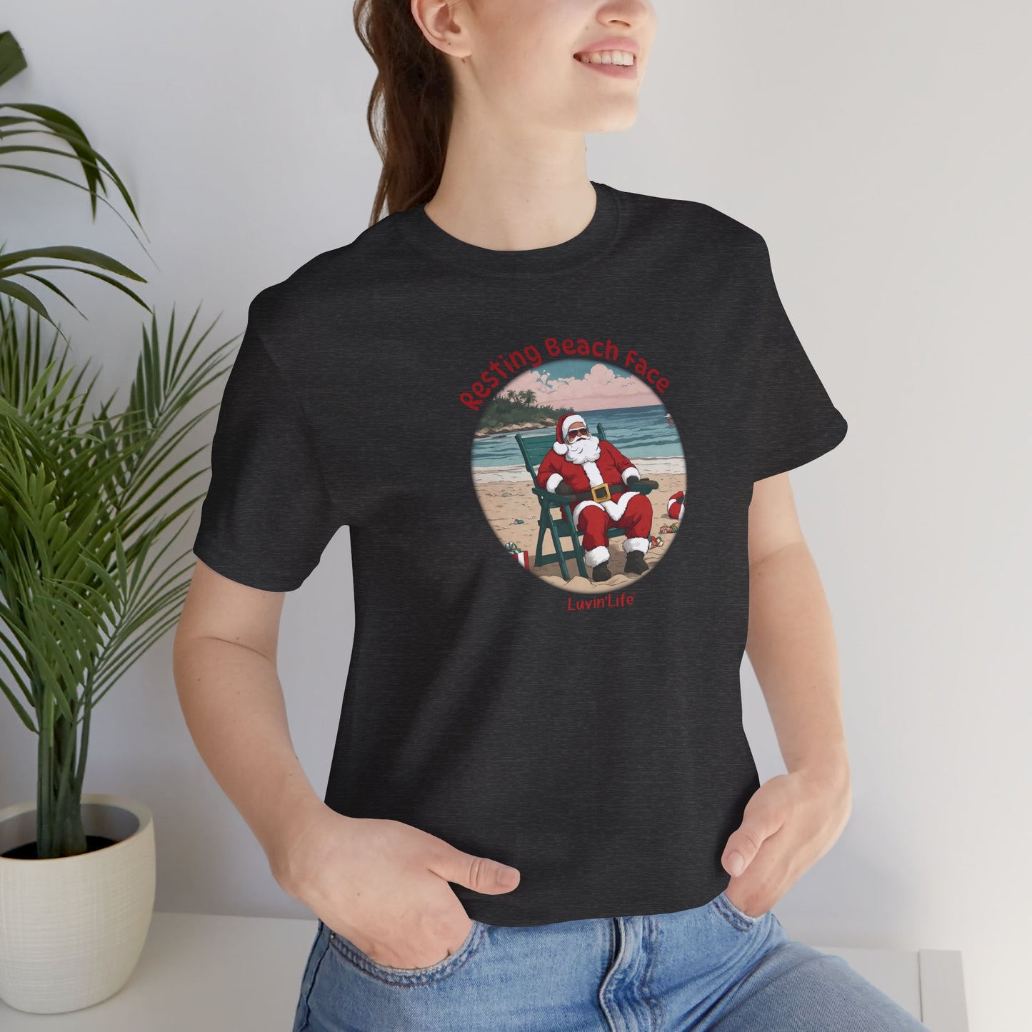 RESTING BEACH FACE - SANTA - Bella+Canvas Unisex Short Sleeve Tee (+5XL)