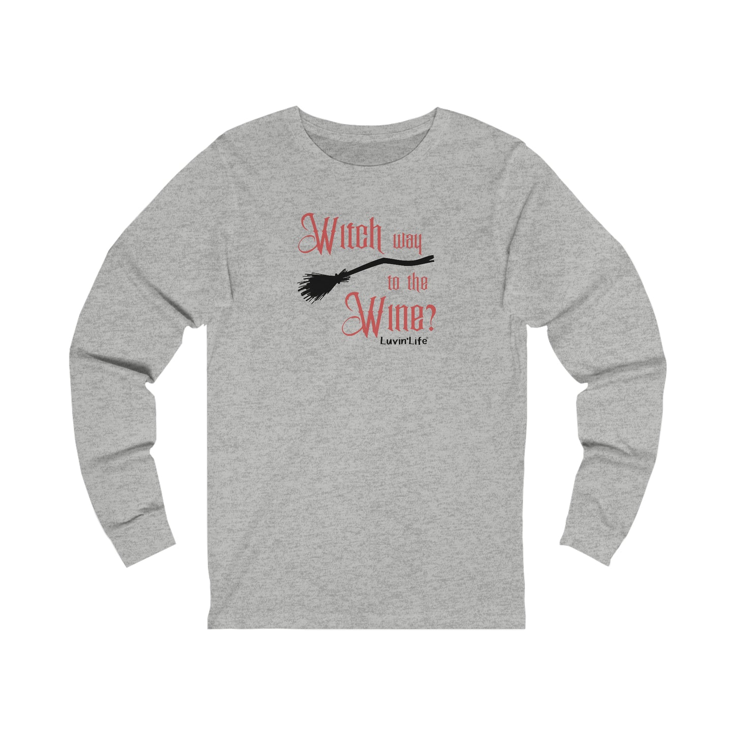 WITCH WAY TO THE WINE - Bella+Canvas Unisex Jersey Long Sleeve Tee (+3XL)