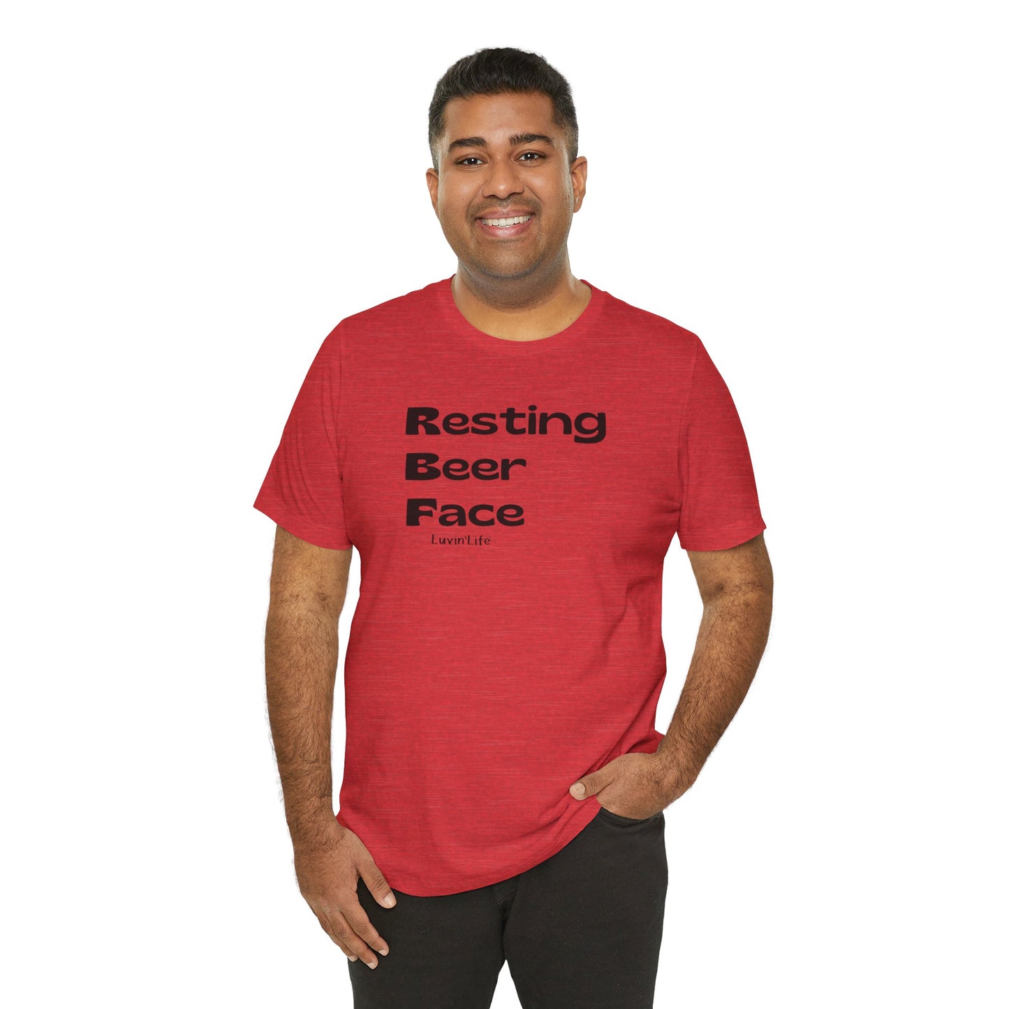 RESTING BEER FACE - Bella+Canvas Unisex Jersey Short Sleeve Tee (+5xl)