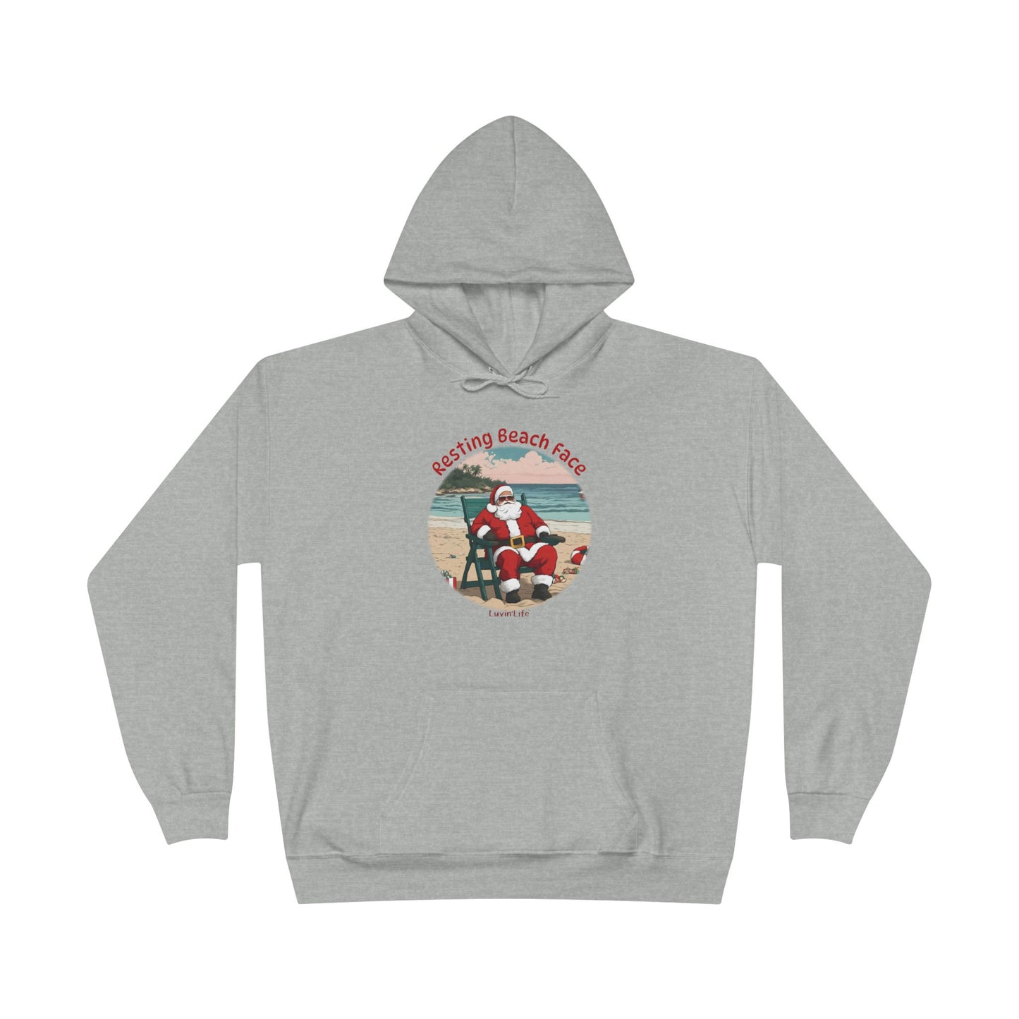 RESTING BEACH FACE - SANTA - Unisex Pullover Hoodie Sweatshirt (+3XL)