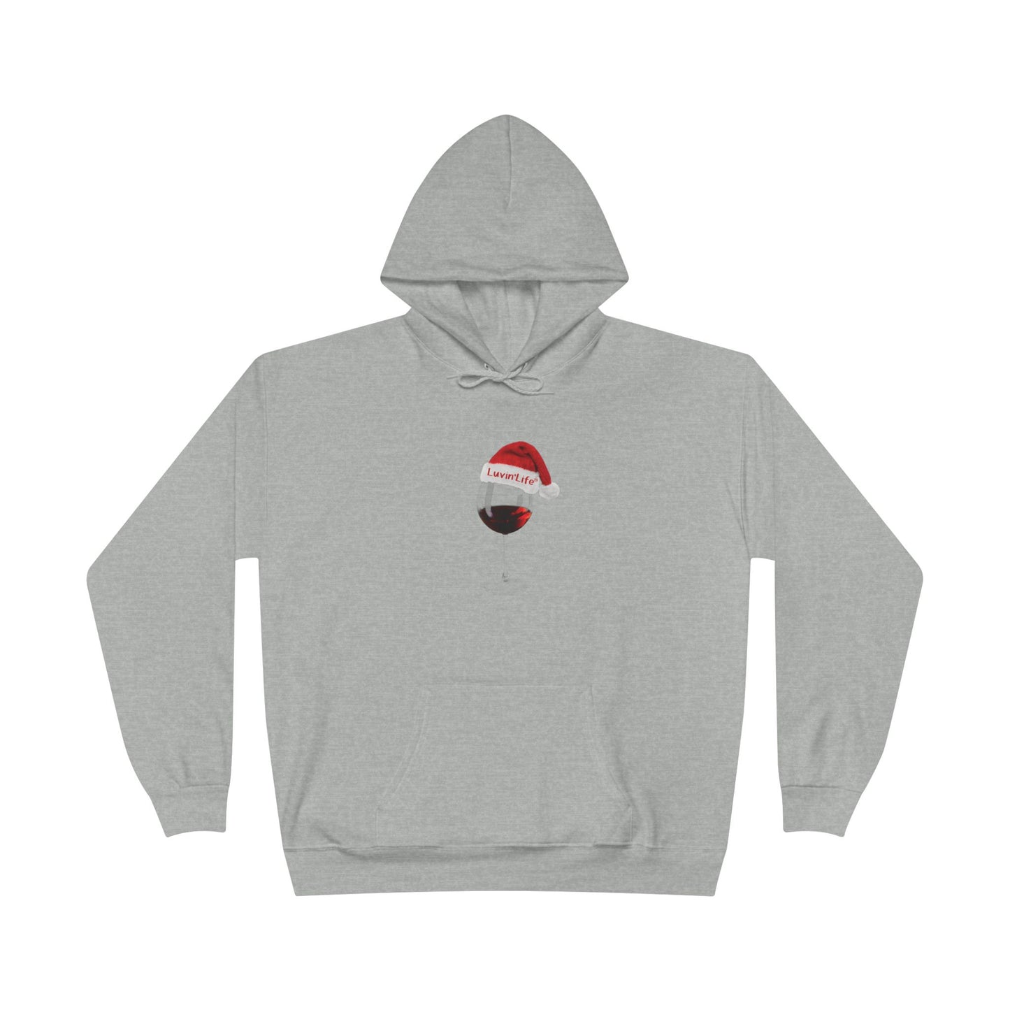 RED WINE SANTA HAT - Unisex  Pullover Hoodie Sweatshirt (+3XL)