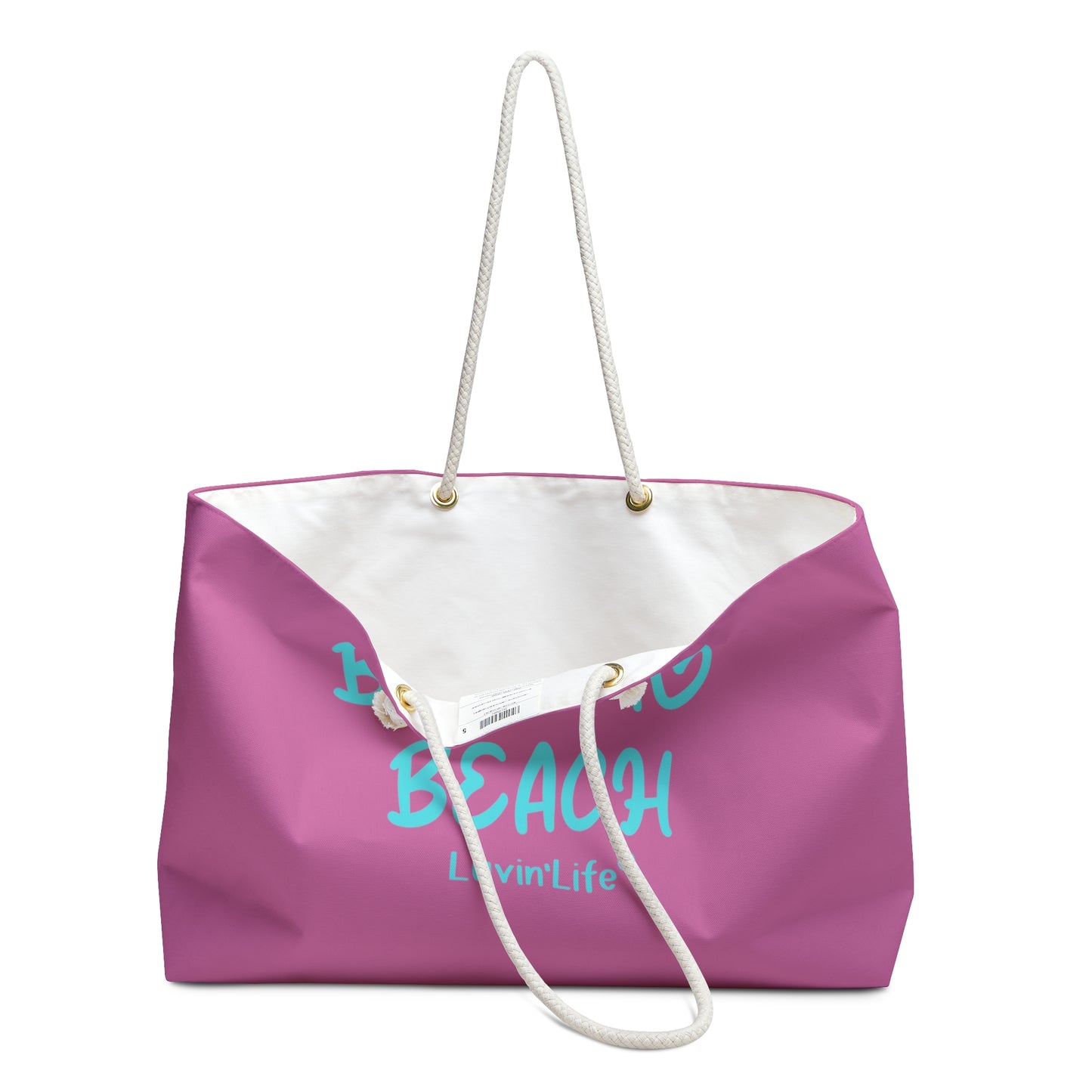 BORN TO BEACH - Weekender Bag (pink/teal)