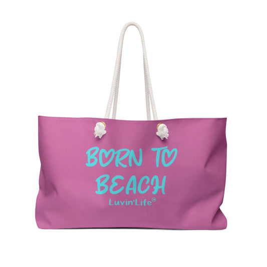 BORN TO BEACH - Weekender Bag (pink/teal)