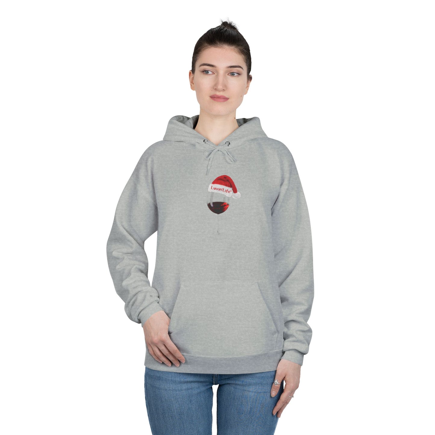 RED WINE SANTA HAT - Unisex  Pullover Hoodie Sweatshirt (+3XL)