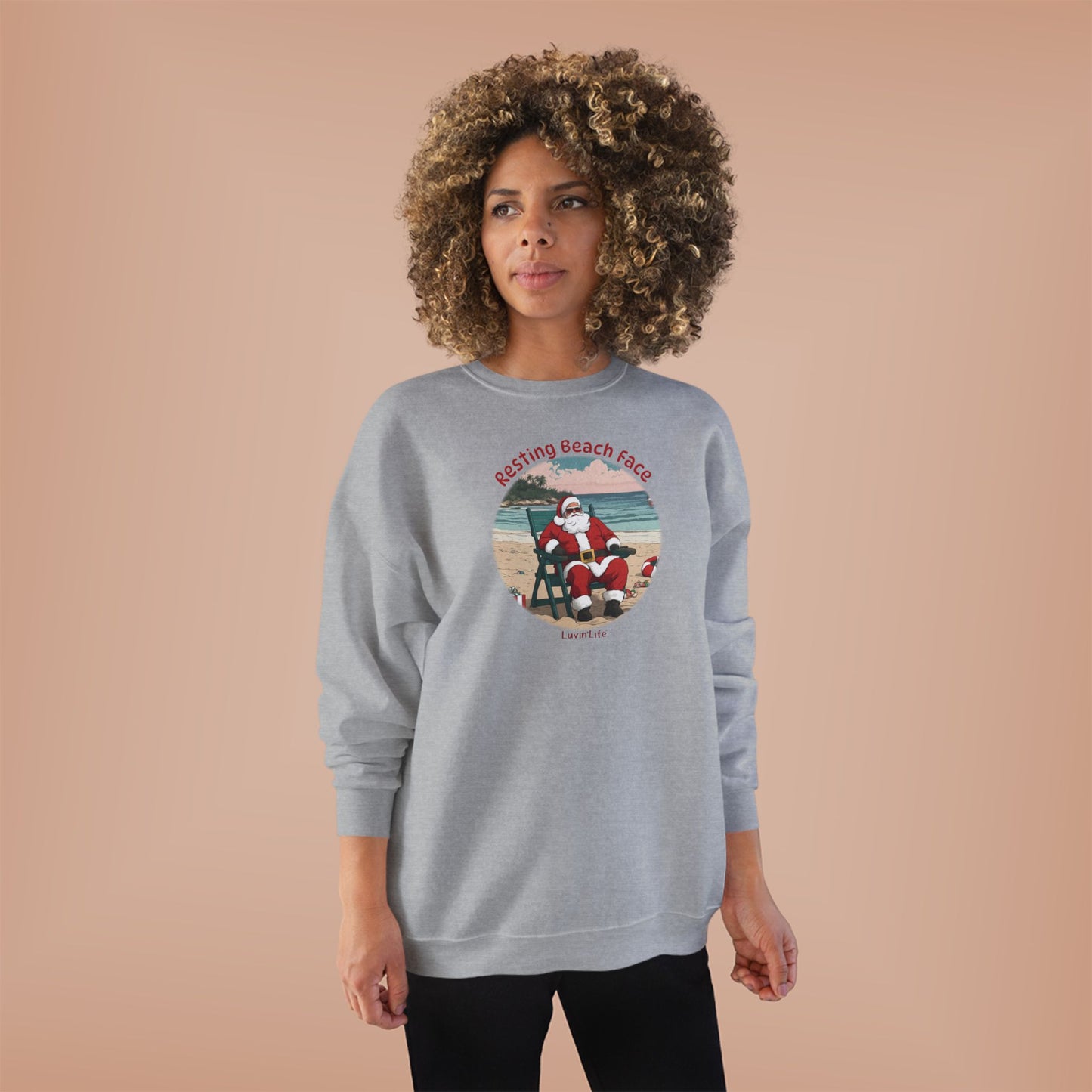 RESTING BEACH FACE - SANTA -Unisex Crewneck Sweatshirt (+4XL)