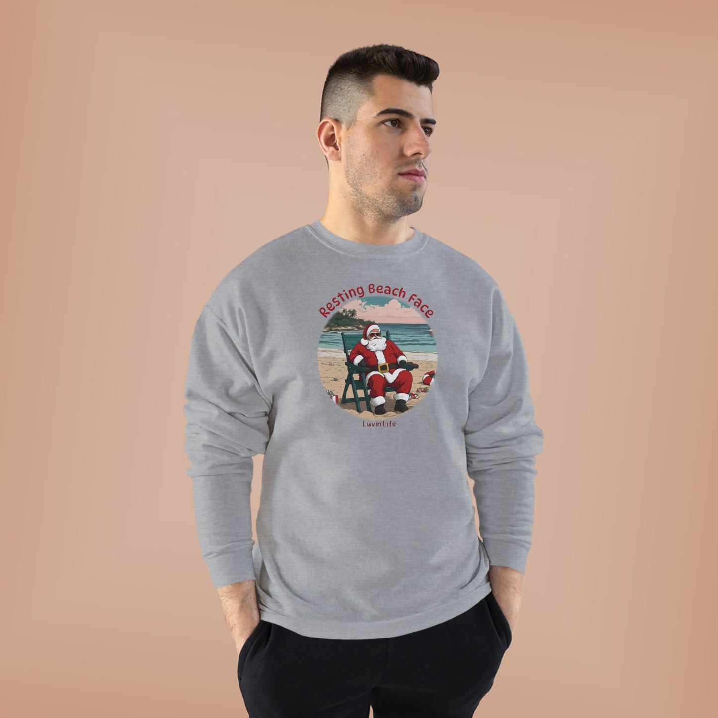 RESTING BEACH FACE - SANTA -Unisex Crewneck Sweatshirt (+4XL)