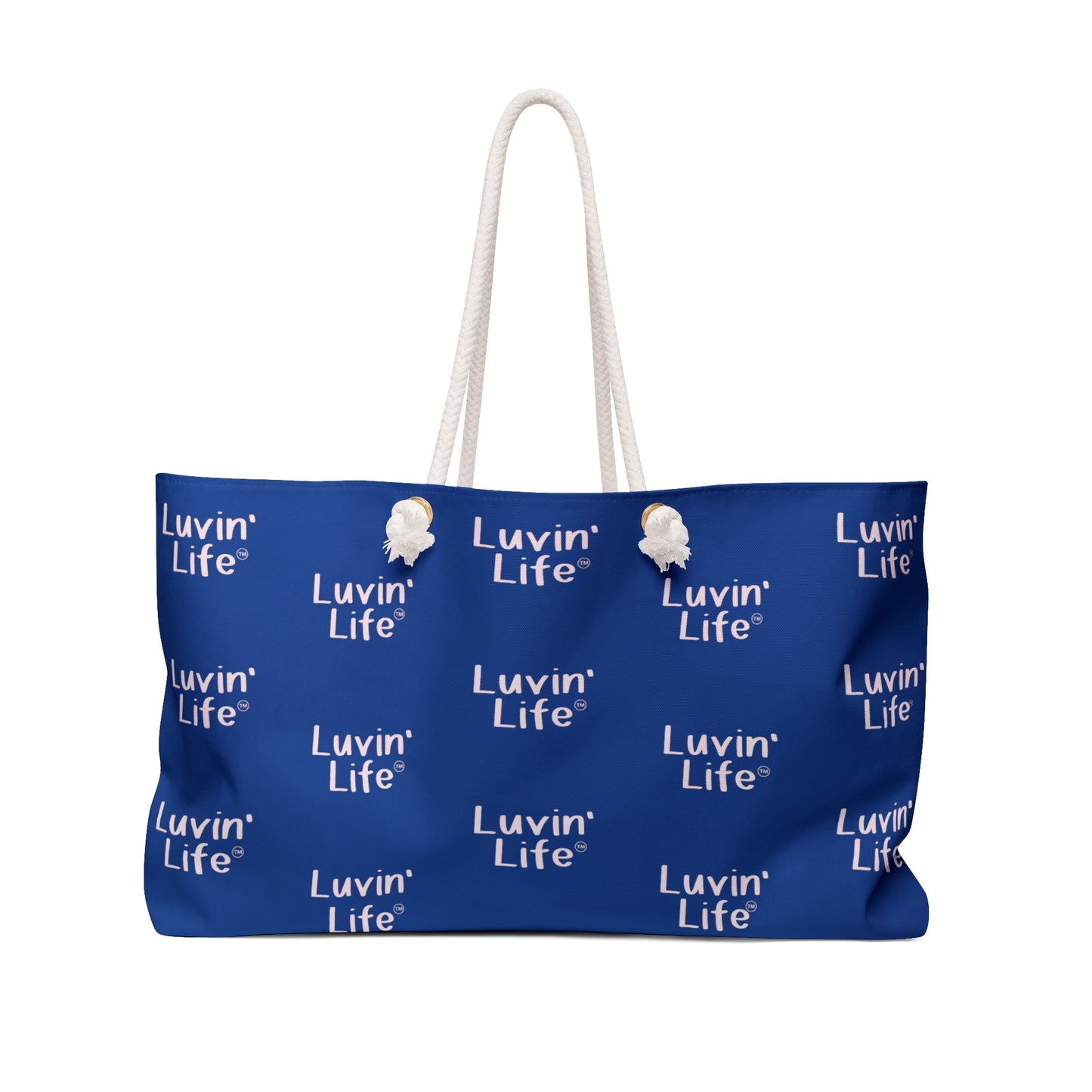 Luvin'Life - PINK on NAVY - Beach/Weekender Tote Bag