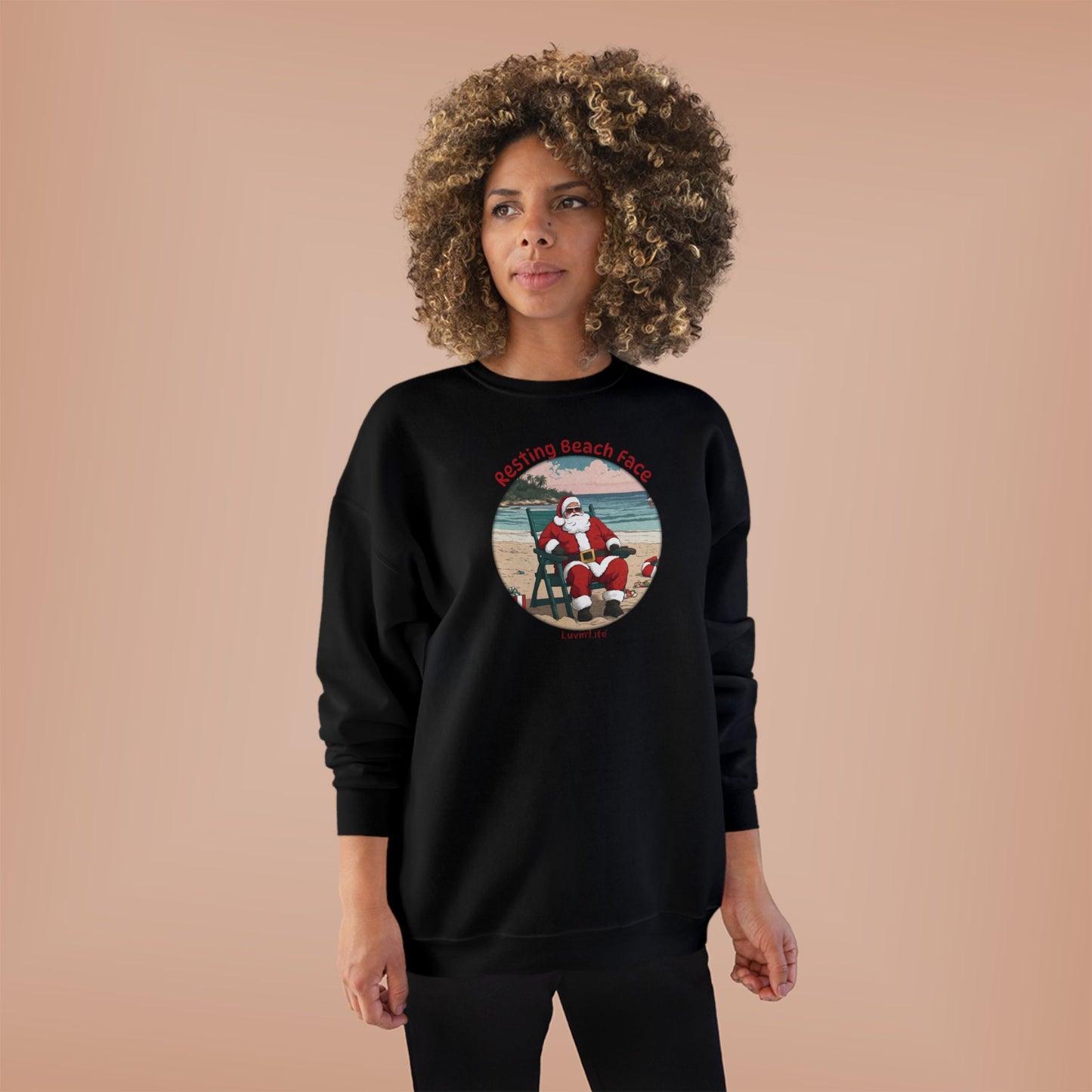 RESTING BEACH FACE - SANTA -Unisex Crewneck Sweatshirt (+4XL)