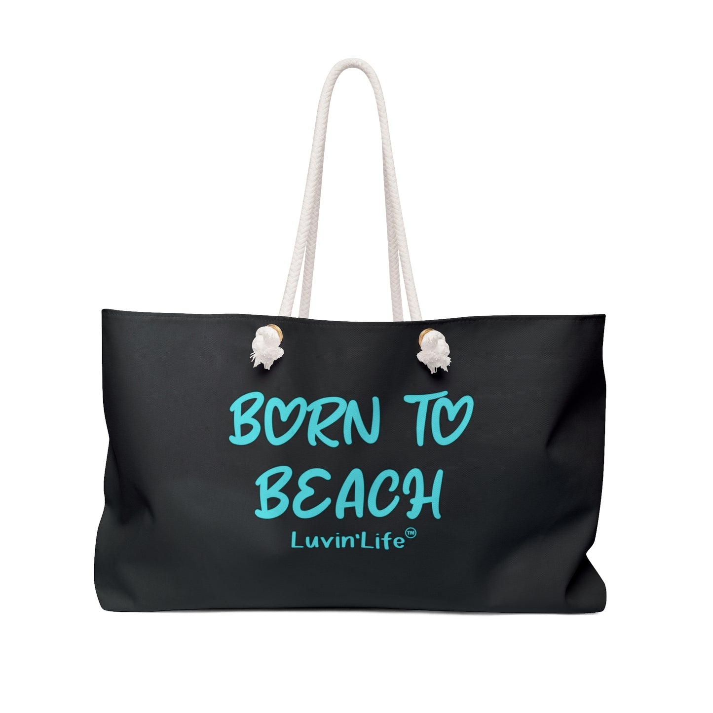 BORN TO BEACH - Weekender Bag (black/teal)