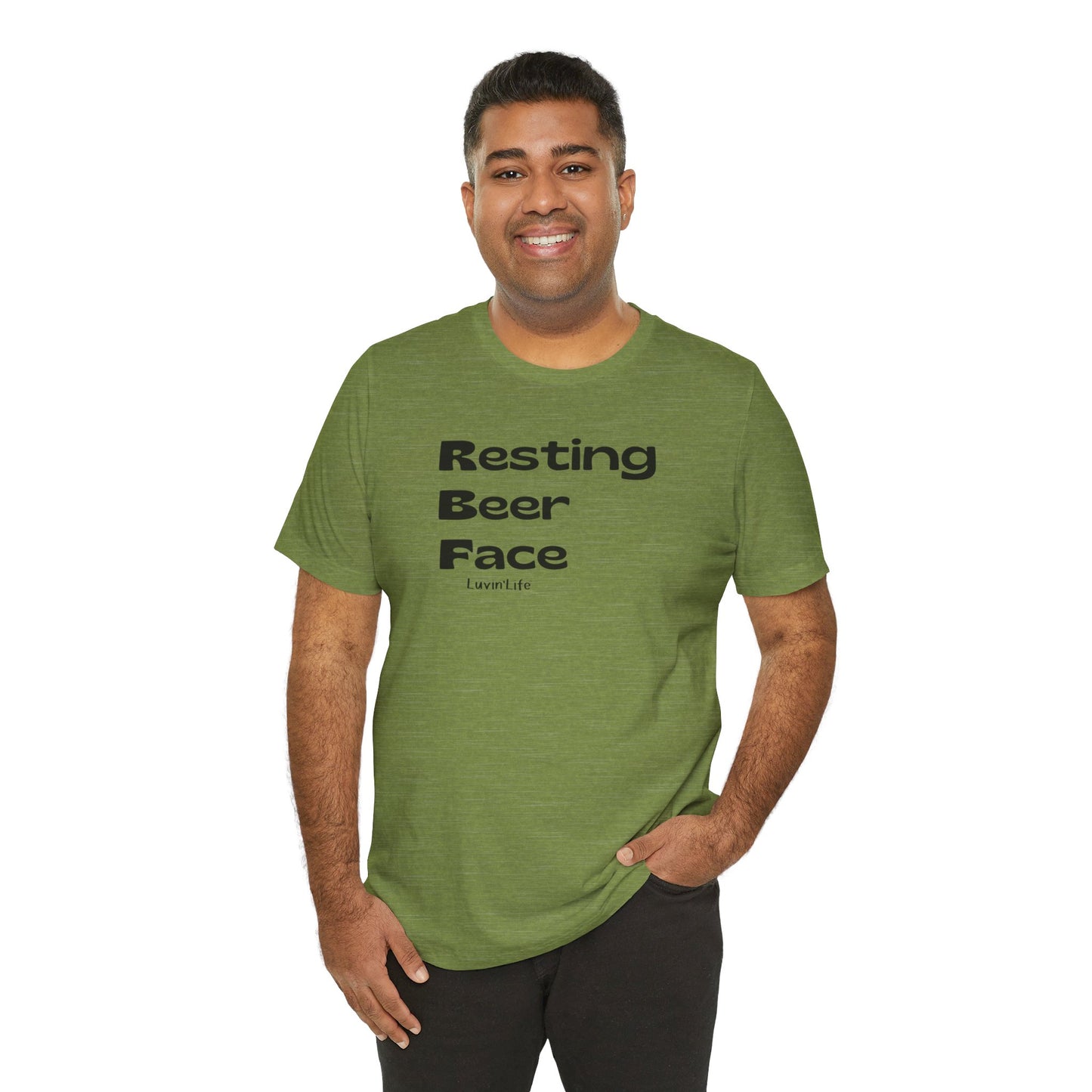 RESTING BEER FACE - Bella+Canvas Unisex Jersey Short Sleeve Tee (+5xl)