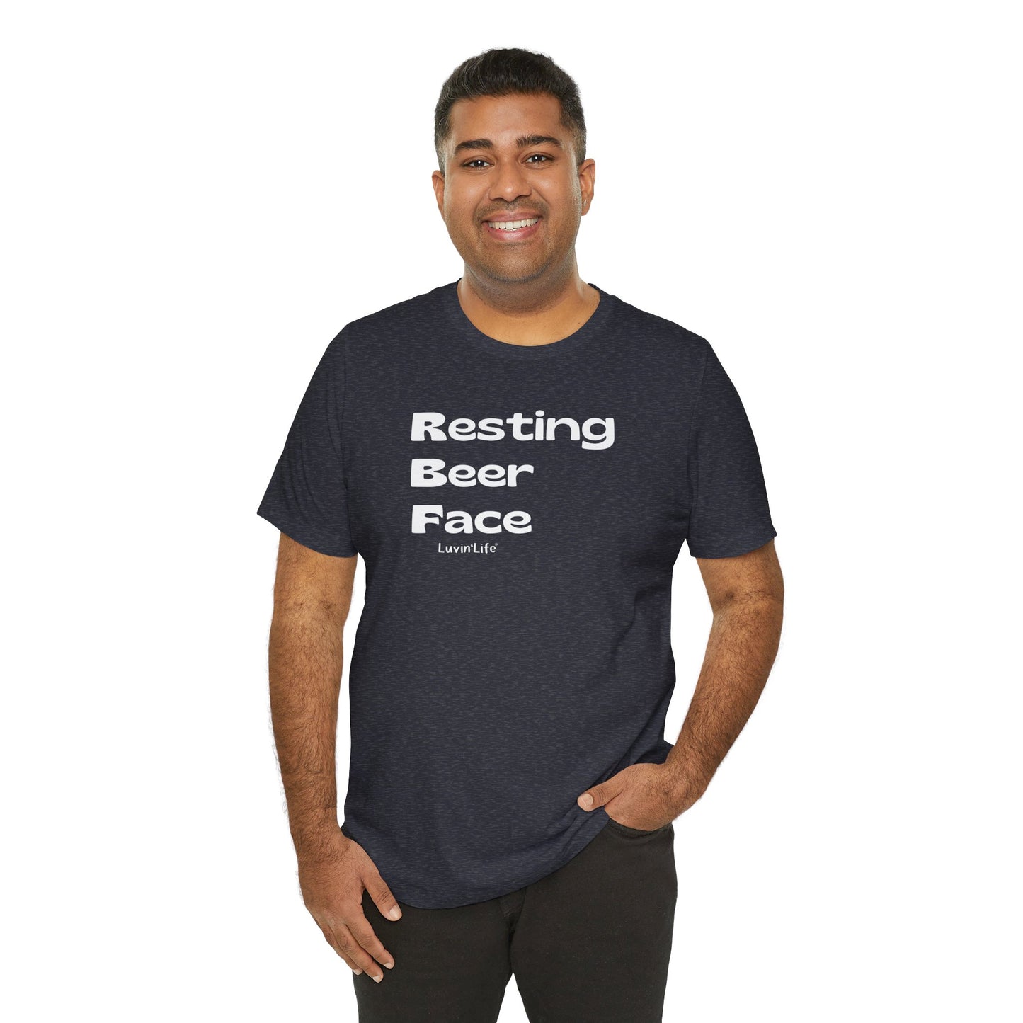 RESTING BEER FACE - Bella+Canvas Unisex Jersey Short Sleeve Tee (+5xl)