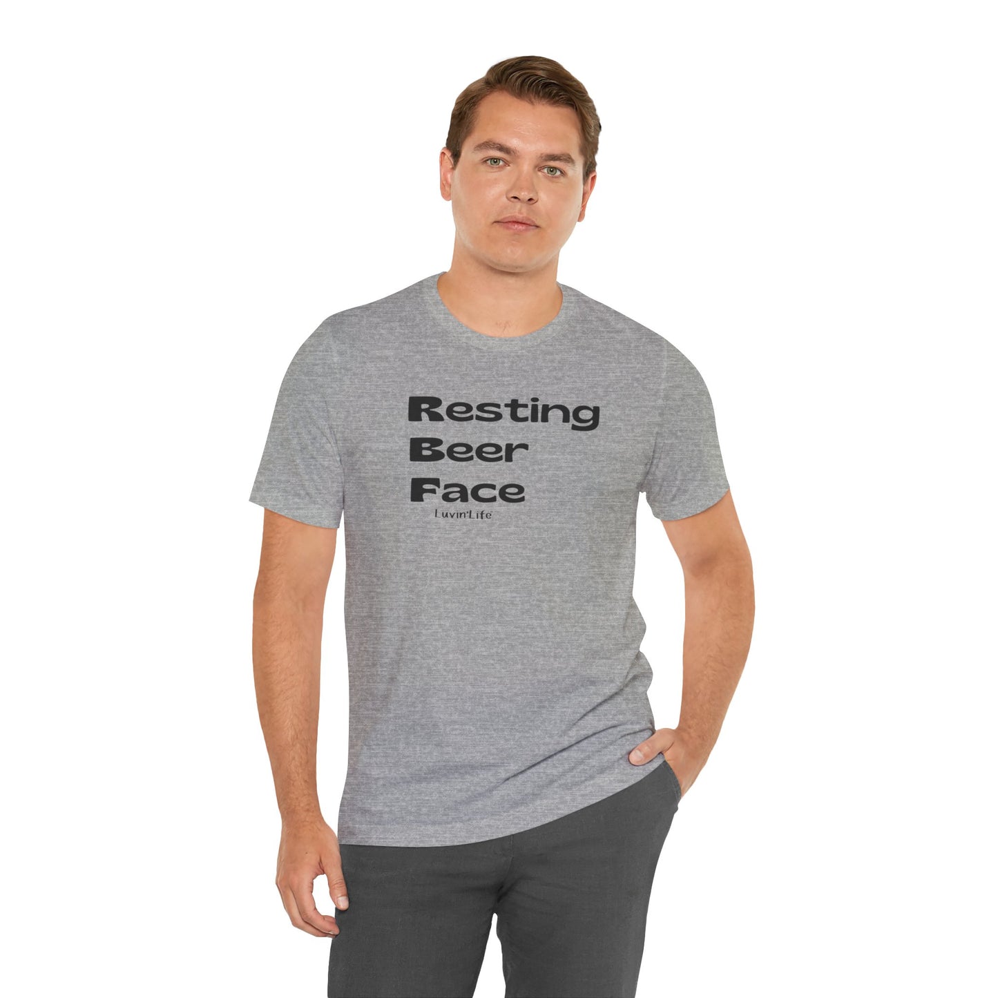 RESTING BEER FACE - Bella+Canvas Unisex Jersey Short Sleeve Tee (+5xl)