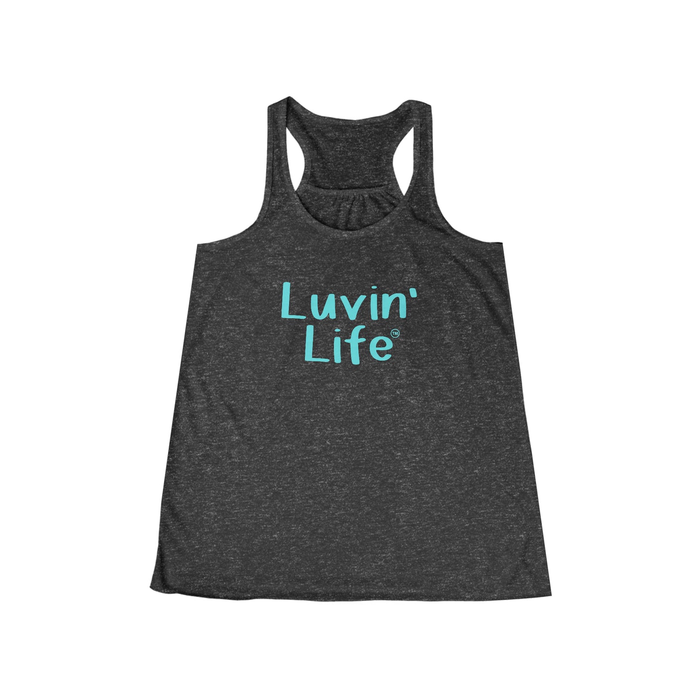 LUVIN' LIFE - Teal Font - Bella+Canvas - Women's Flowy Racerback Tank