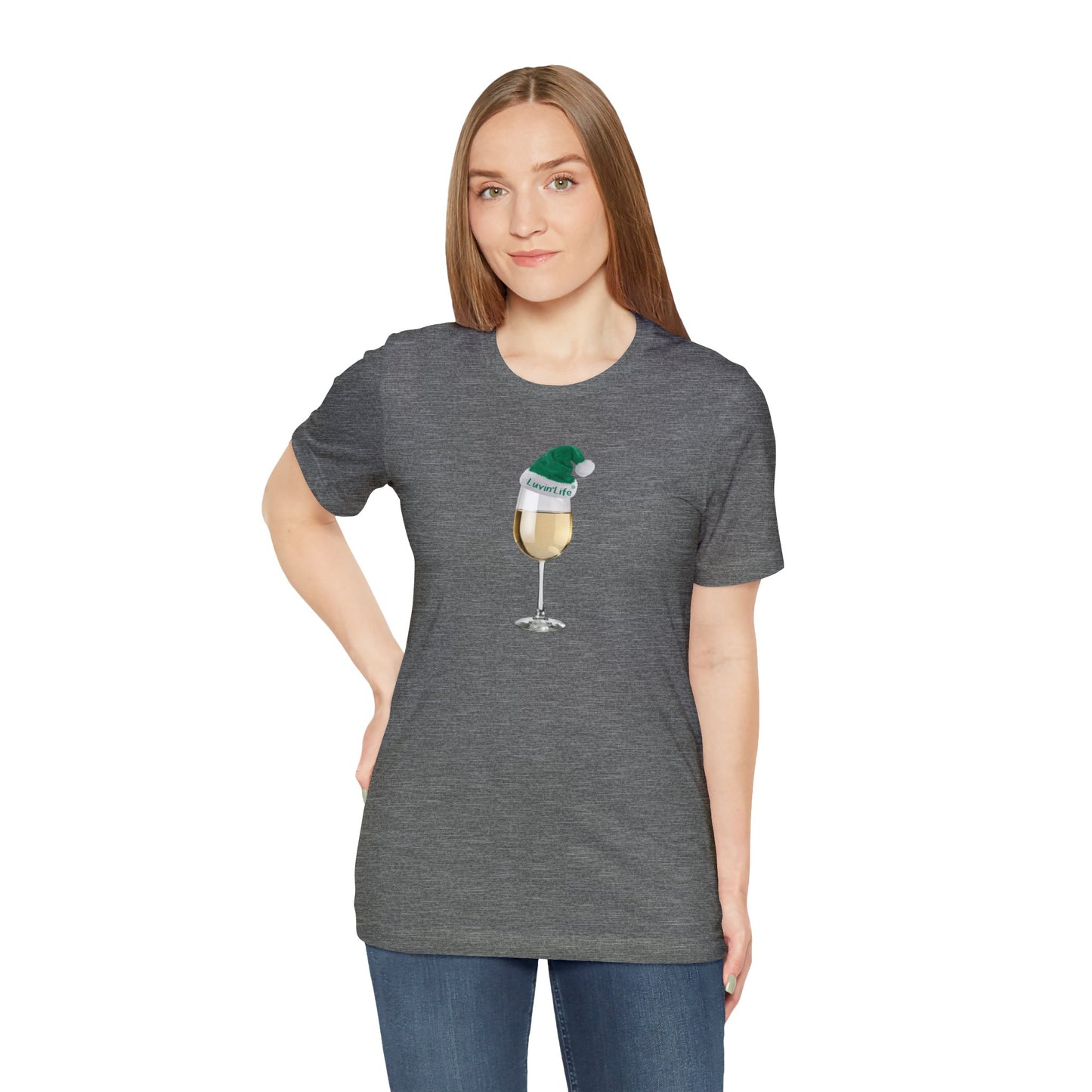 WHITE WINE SANTA HAT - Bella+Canvas - Unisex Jersey Short Sleeve Tee (3XL)